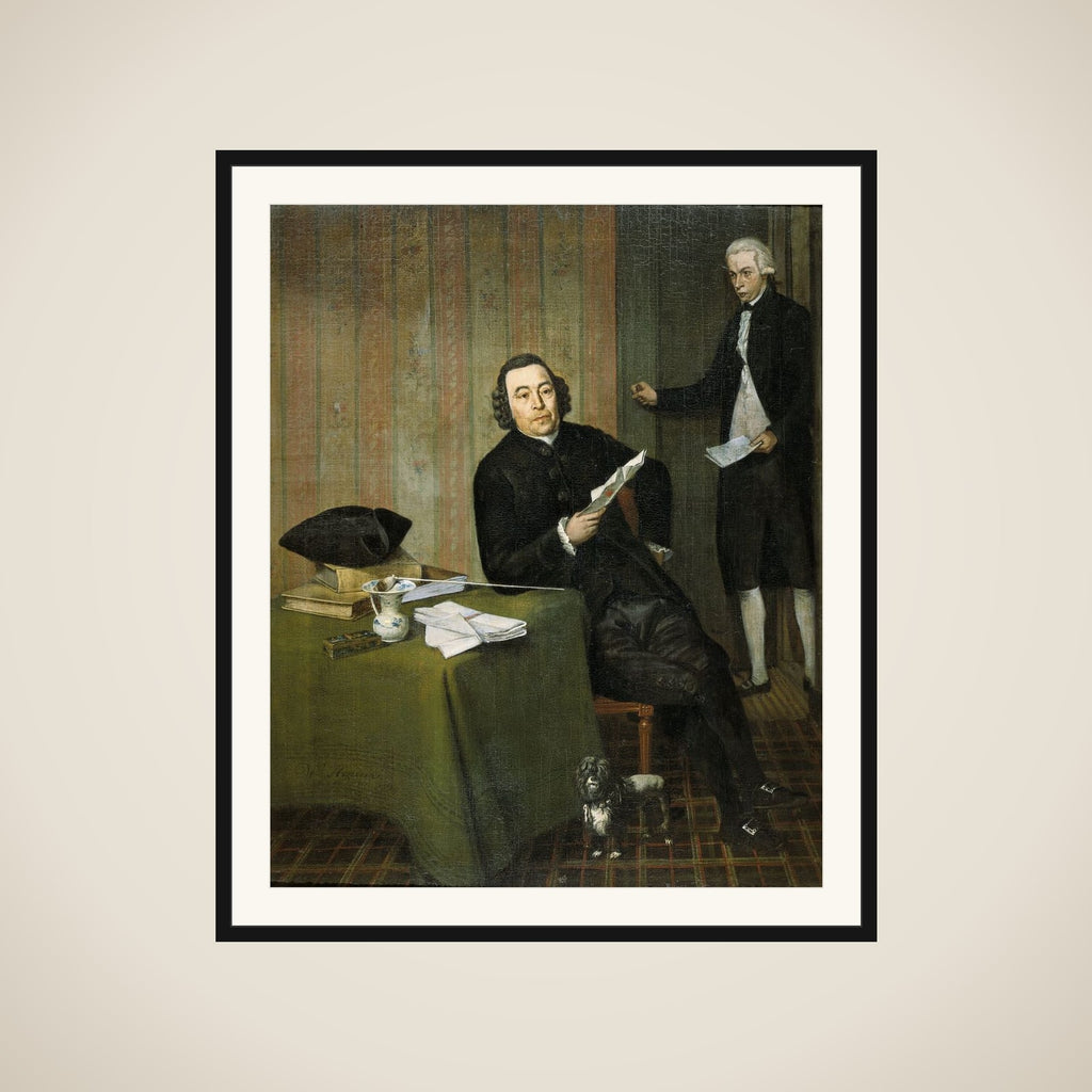 Wernerus Köhne  (1725/26-88), Notary of Haarlem, with his Clerk Jan Bosch framed
