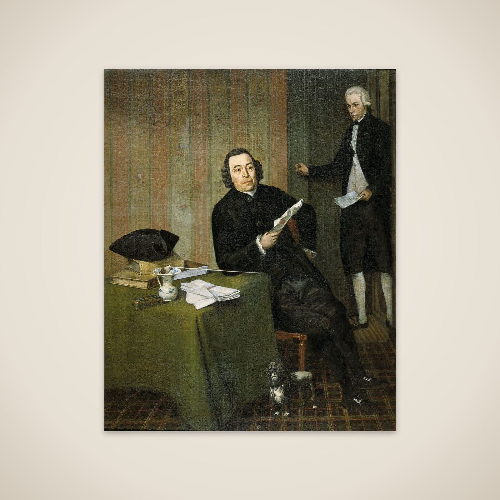 Wernerus Köhne  (1725/26-88), Notary of Haarlem, with his Clerk Jan Bosch unframed print