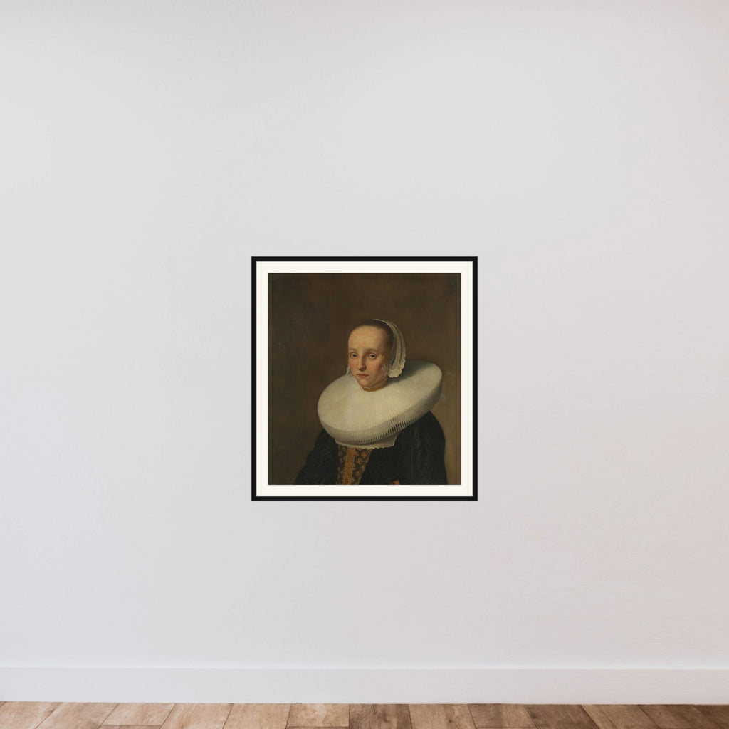 Portrait of Anna van der Does (1609-1650) framed — shown to scale