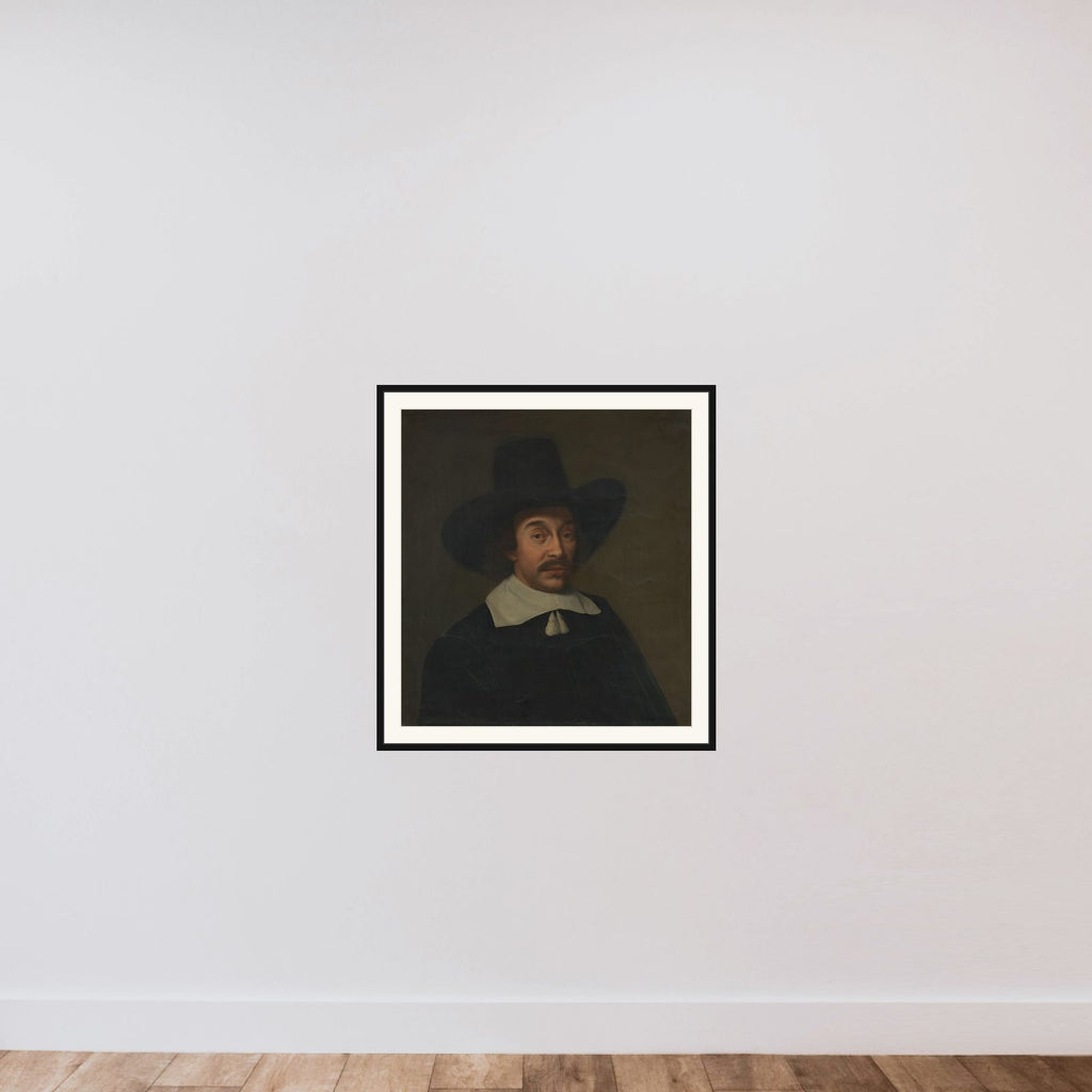 Portrait of a Man, possibly Jan de Hooghe (1608-1682) framed — shown to scale