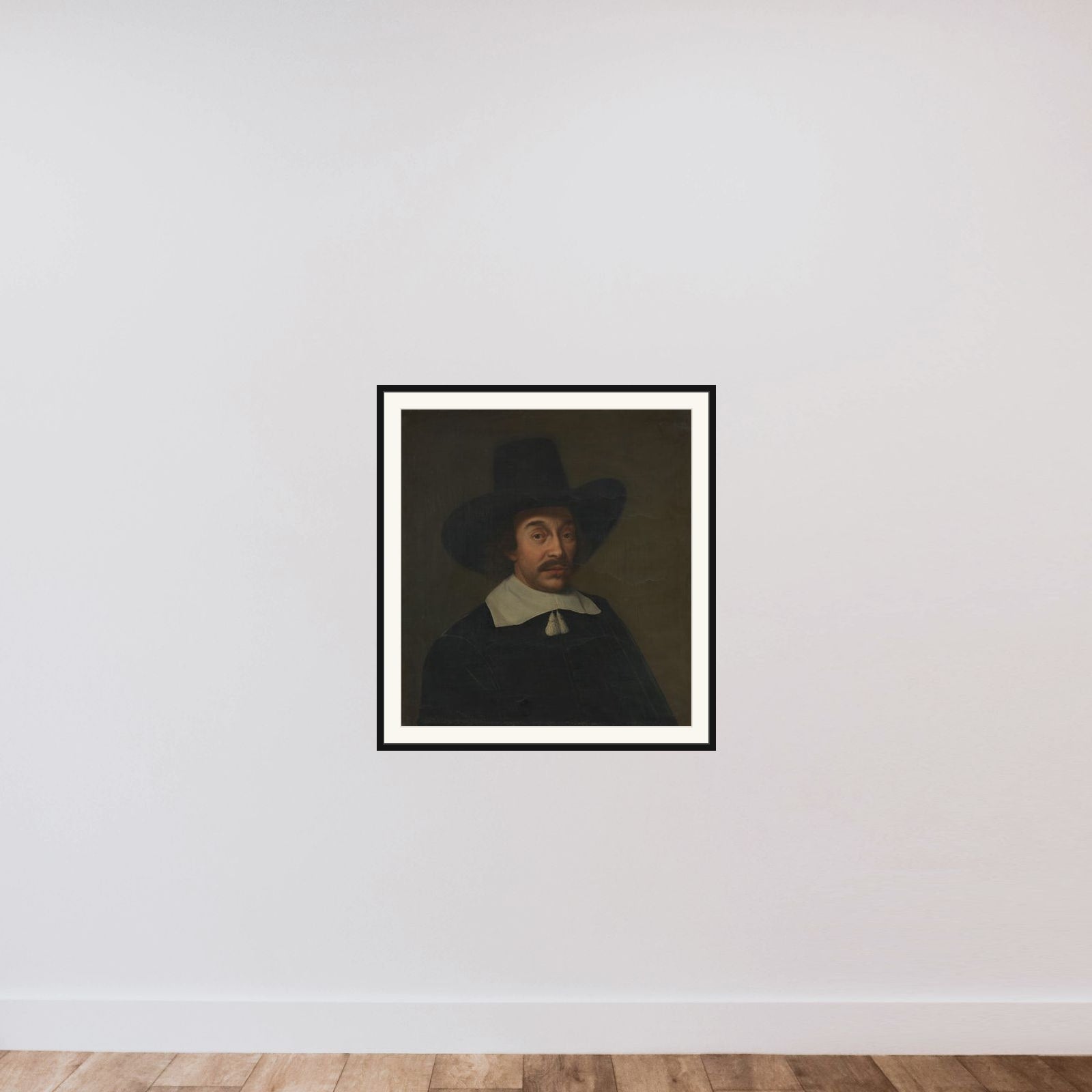 Portrait of a Man, possibly Jan de Hooghe (1608-1682) framed — shown to scale