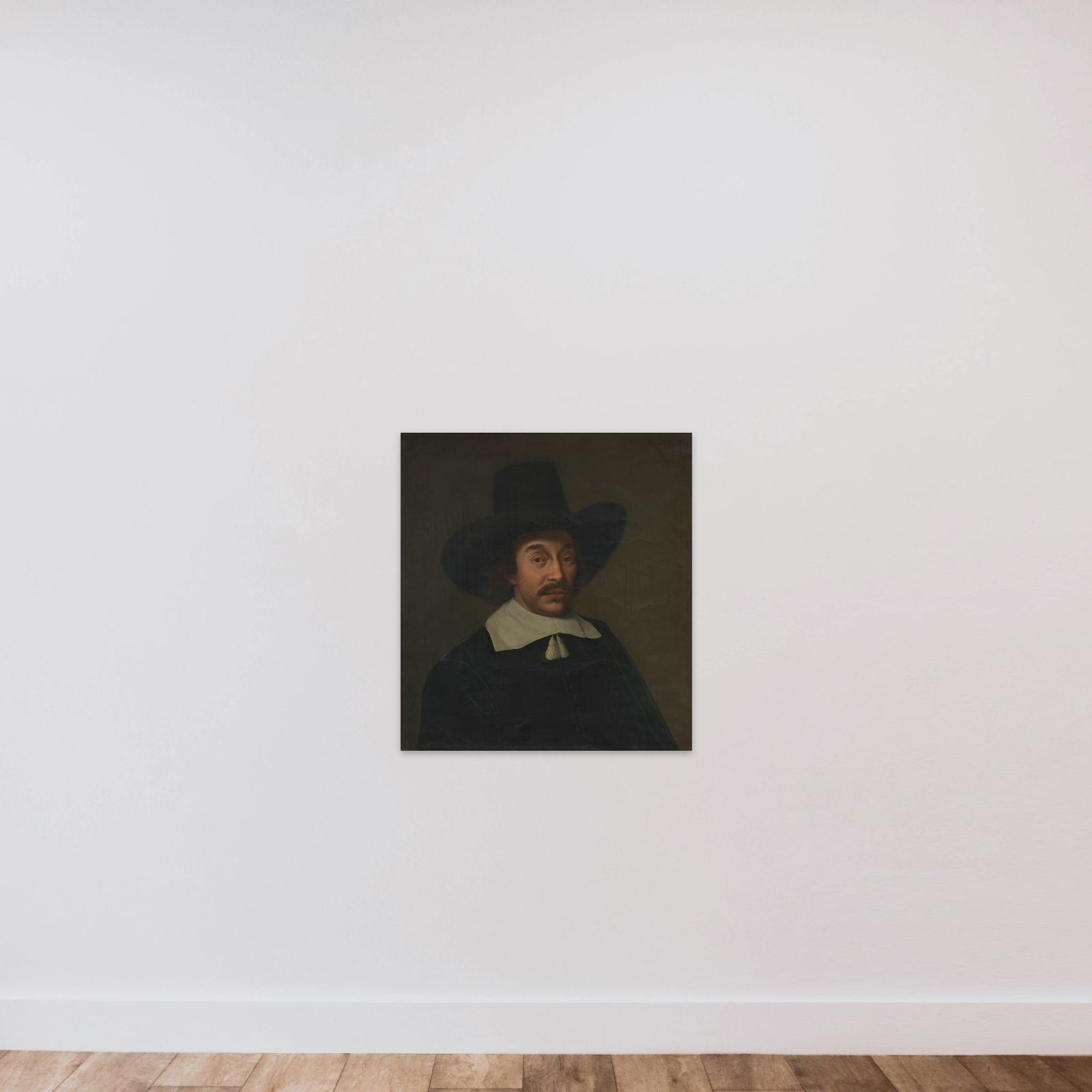 Portrait of a Man, possibly Jan de Hooghe (1608-1682) unframed — shown to scale