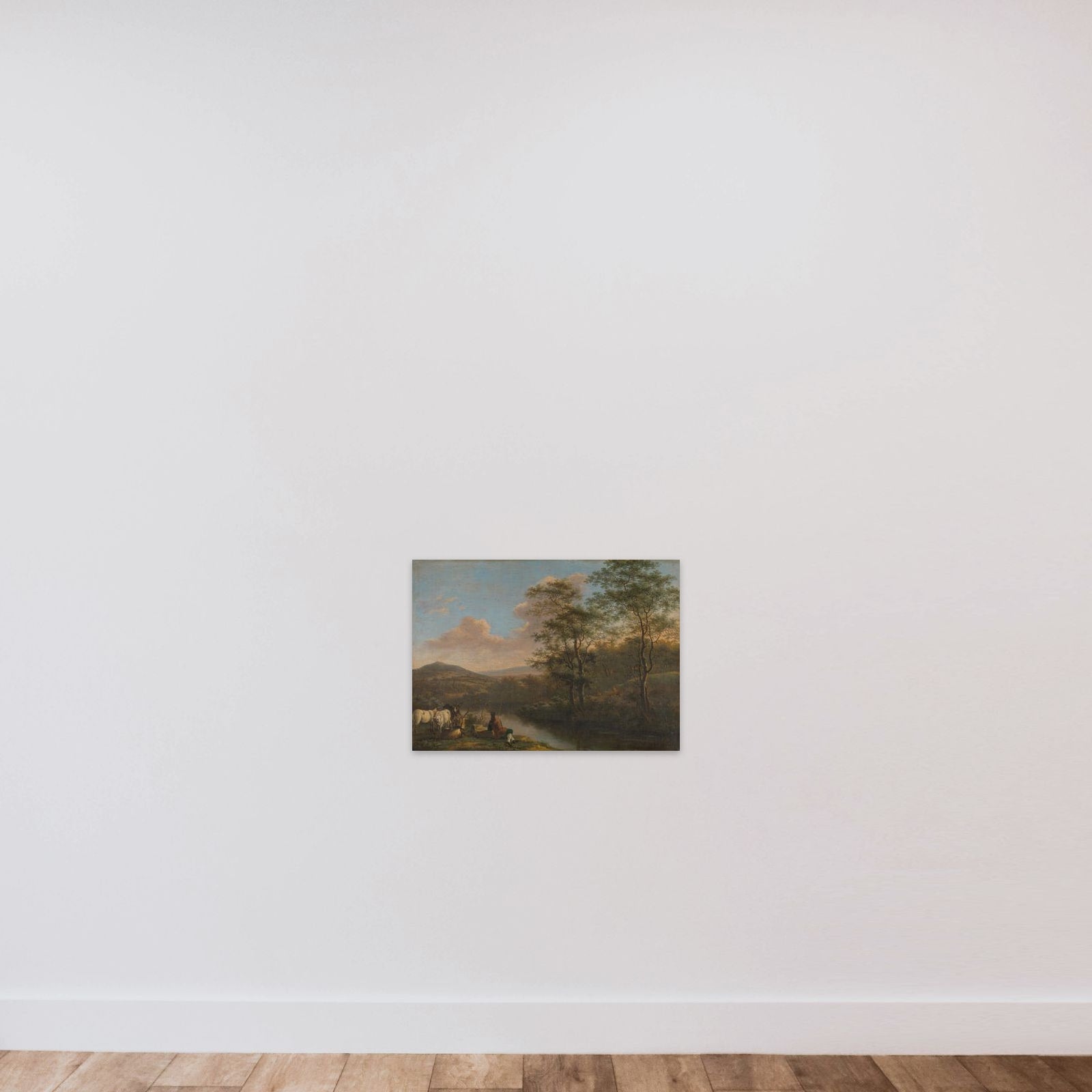 Italian Landscape with Resting Herdman unframed — shown to scale