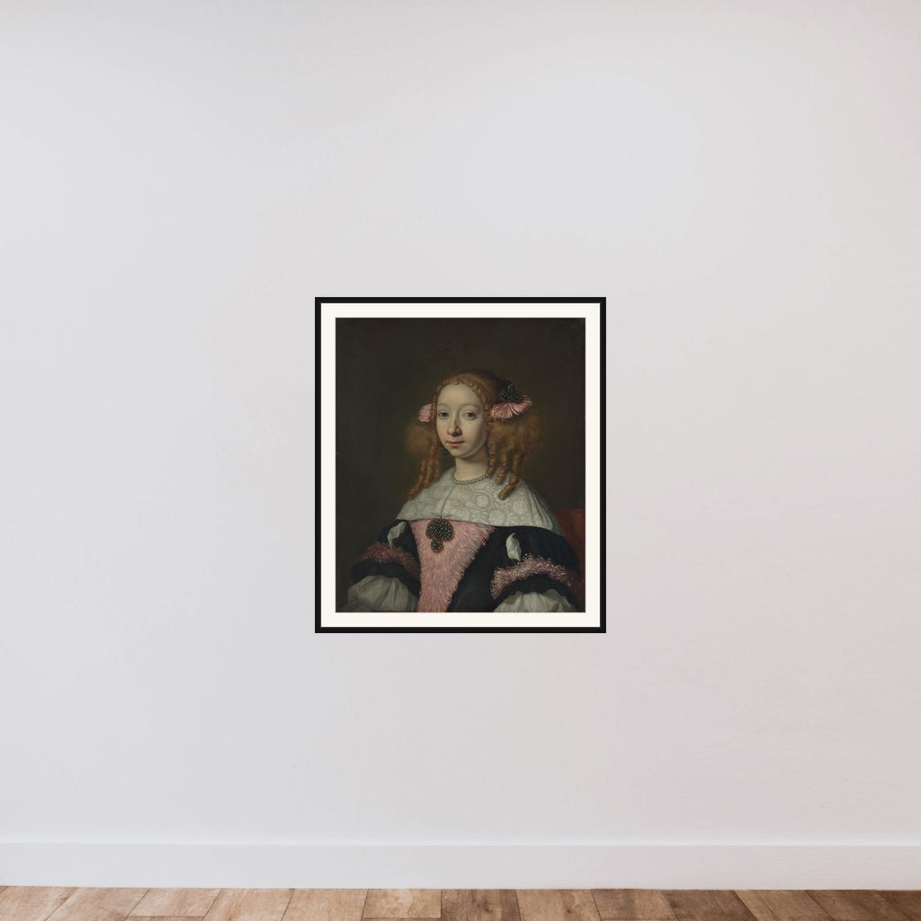 Adriana Jacobusdr Hinlopen (1646-1736), Wife of Johannes Wijbrants framed — shown to scale