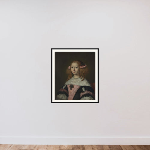 Adriana Jacobusdr Hinlopen (1646-1736), Wife of Johannes Wijbrants framed — shown to scale