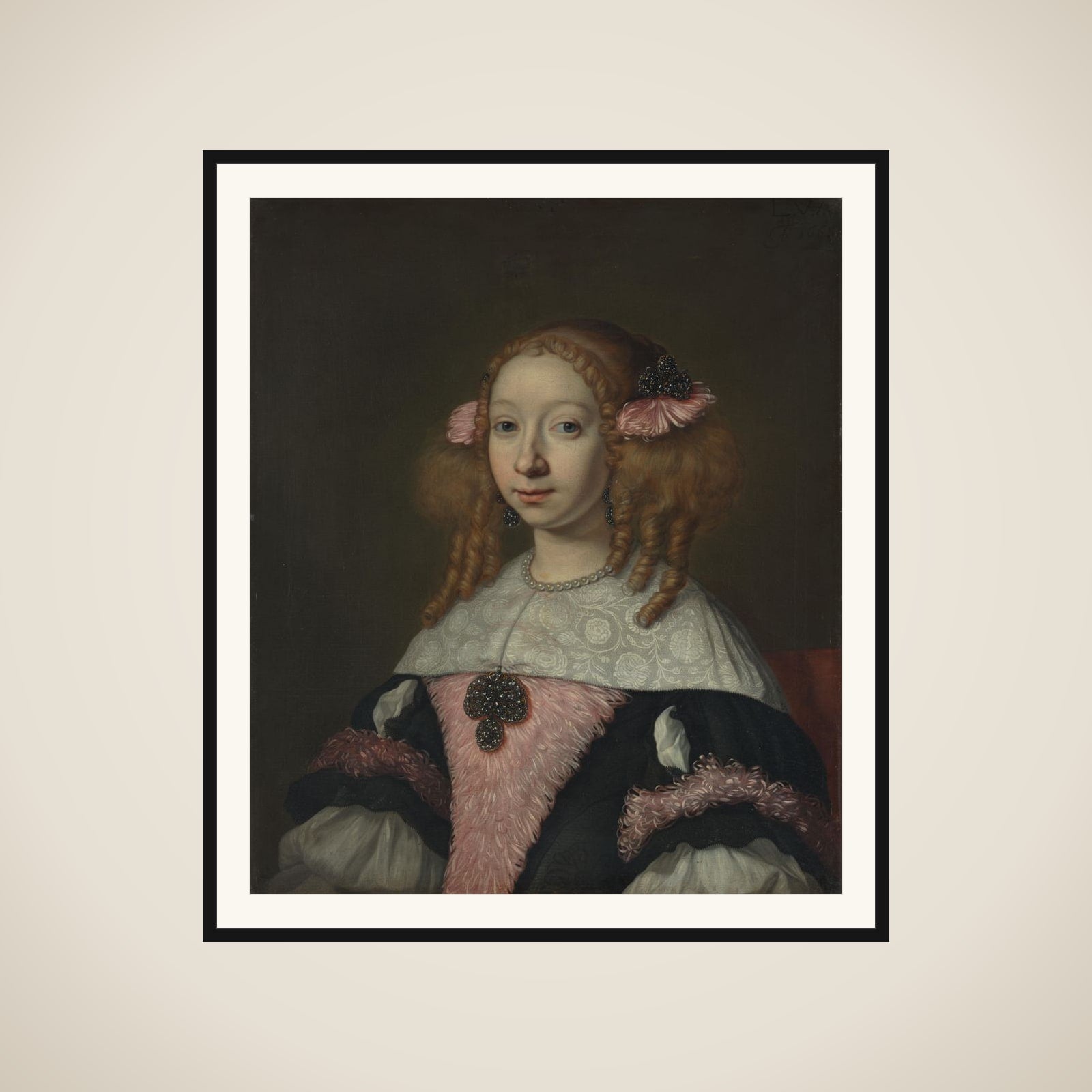 Adriana Jacobusdr Hinlopen (1646-1736), Wife of Johannes Wijbrants framed