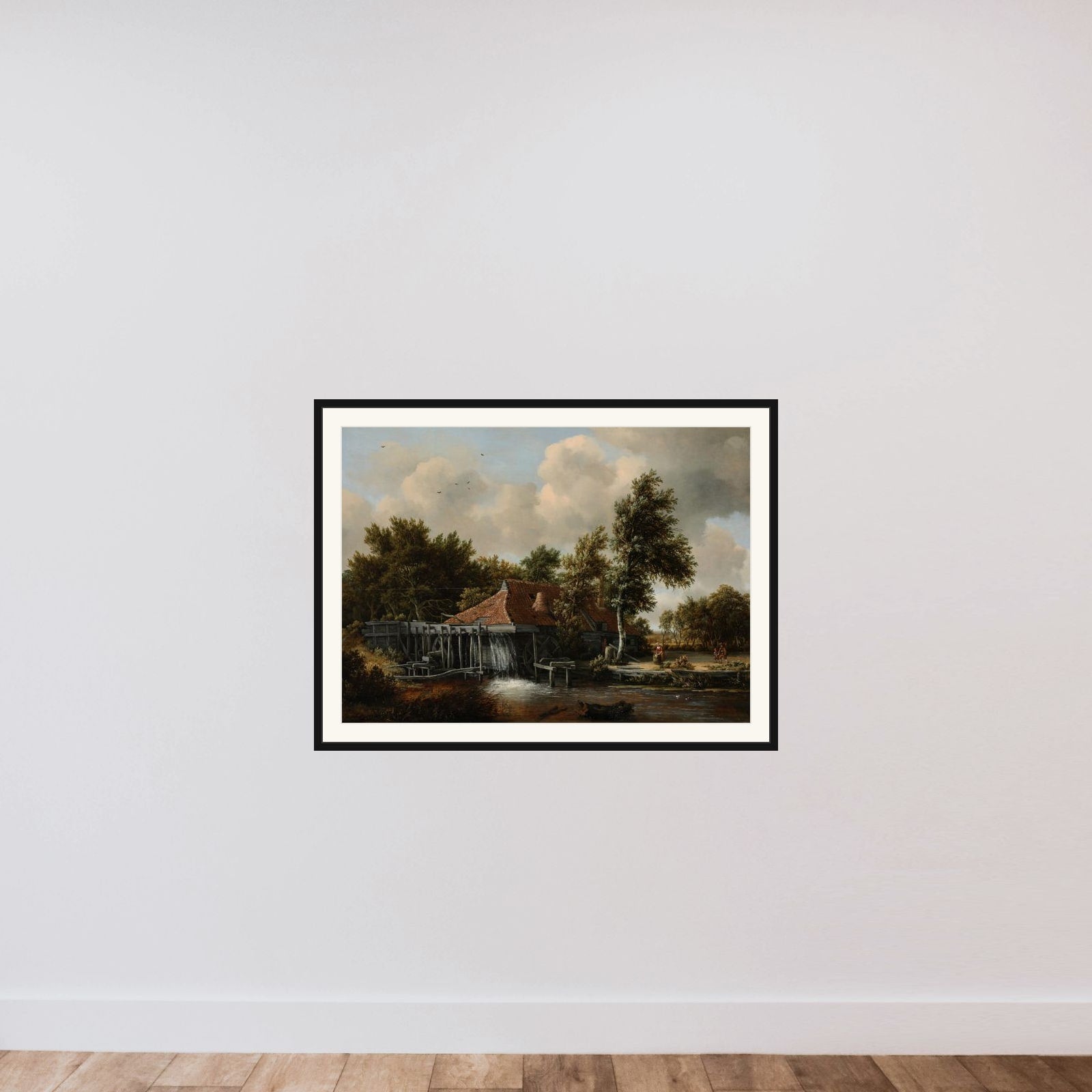 A Watermill framed — shown to scale