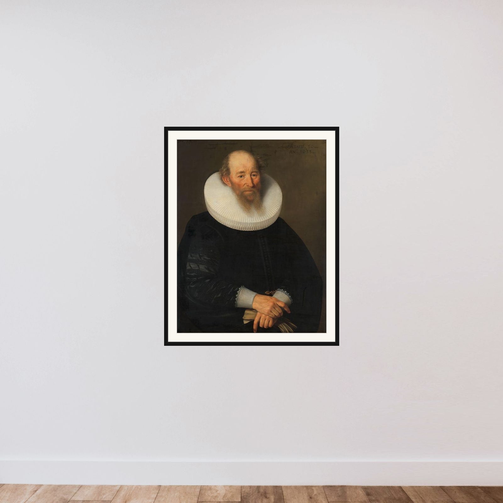 Portrait of an Old Man framed — shown to scale