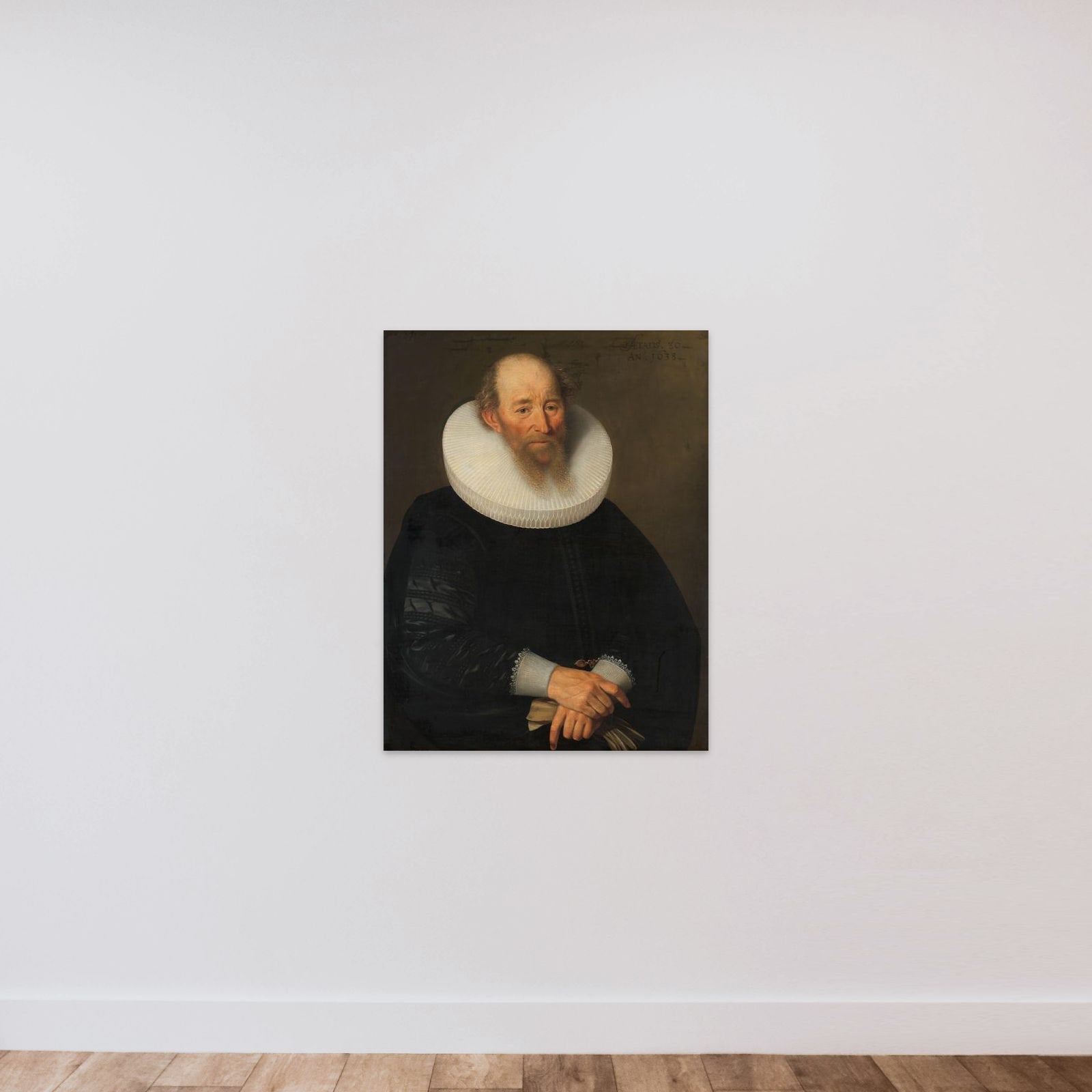 Portrait of an Old Man unframed — shown to scale