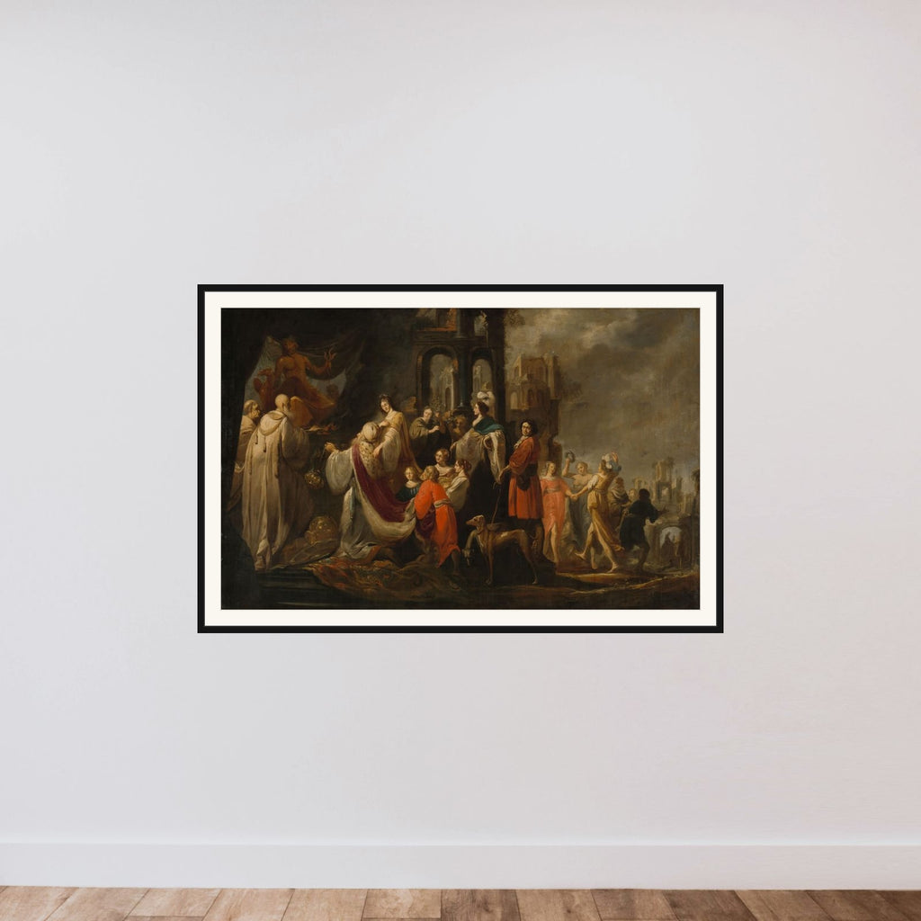 The Idolatry of King Solomon framed — shown to scale