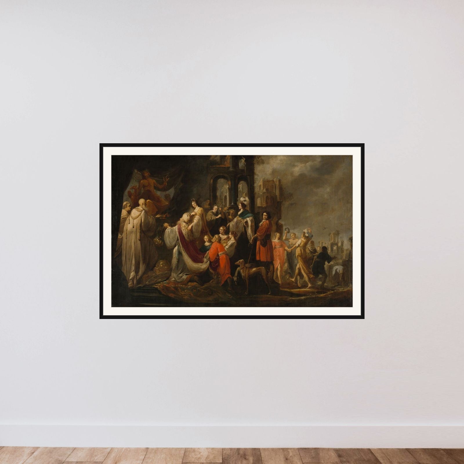 The Idolatry of King Solomon framed — shown to scale