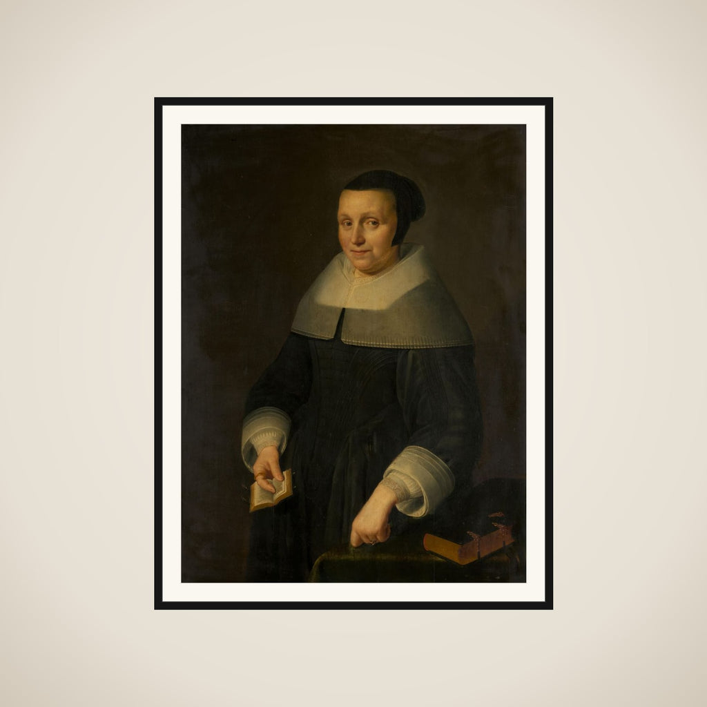 Portrait of a Woman, possibly Elsje van Houweningen, Wife of Willem van Velden framed