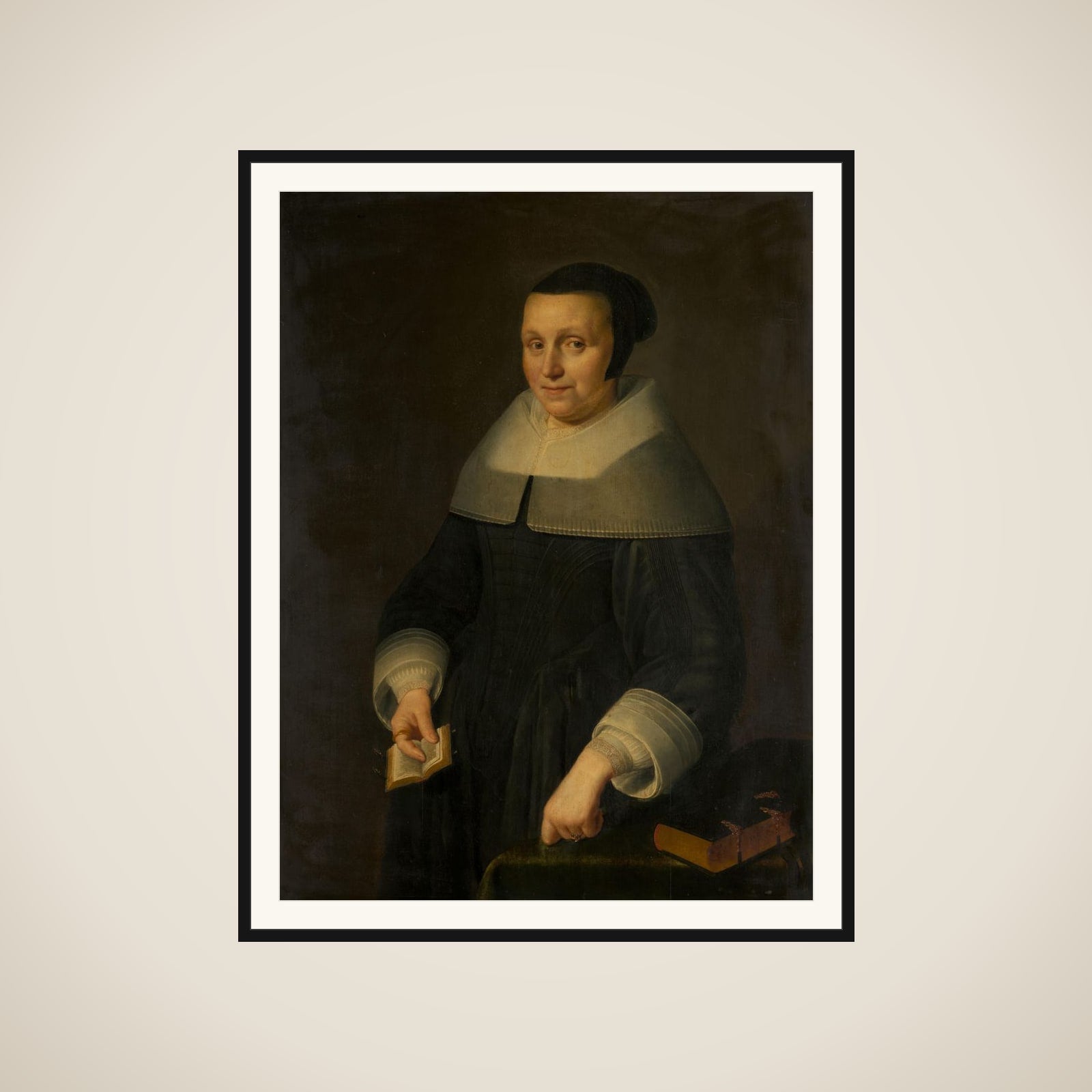 Portrait of a Woman, possibly Elsje van Houweningen, Wife of Willem van Velden framed