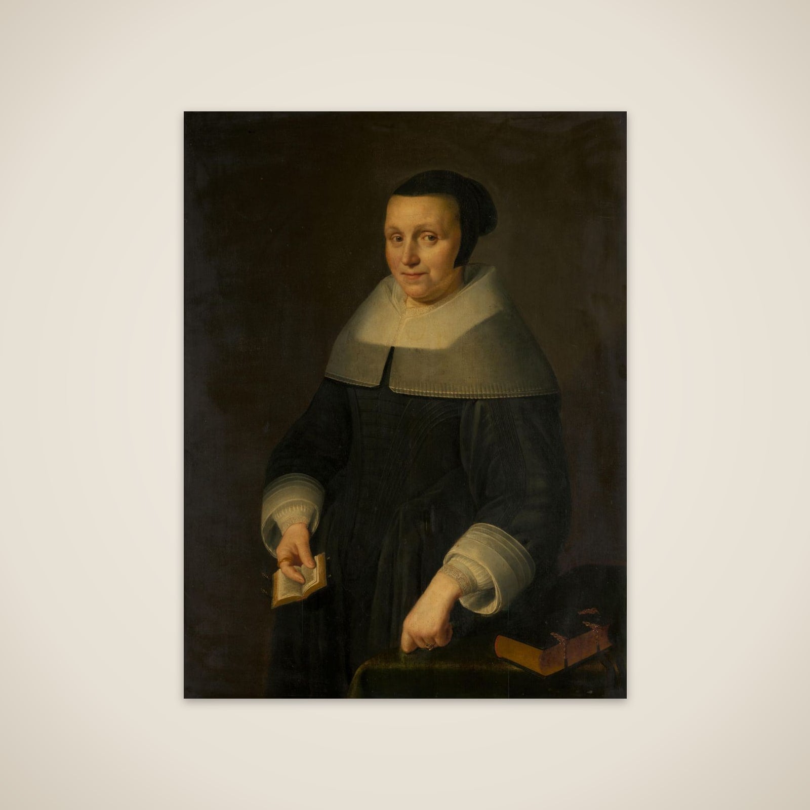 Portrait of a Woman, possibly Elsje van Houweningen, Wife of Willem van Velden unframed print