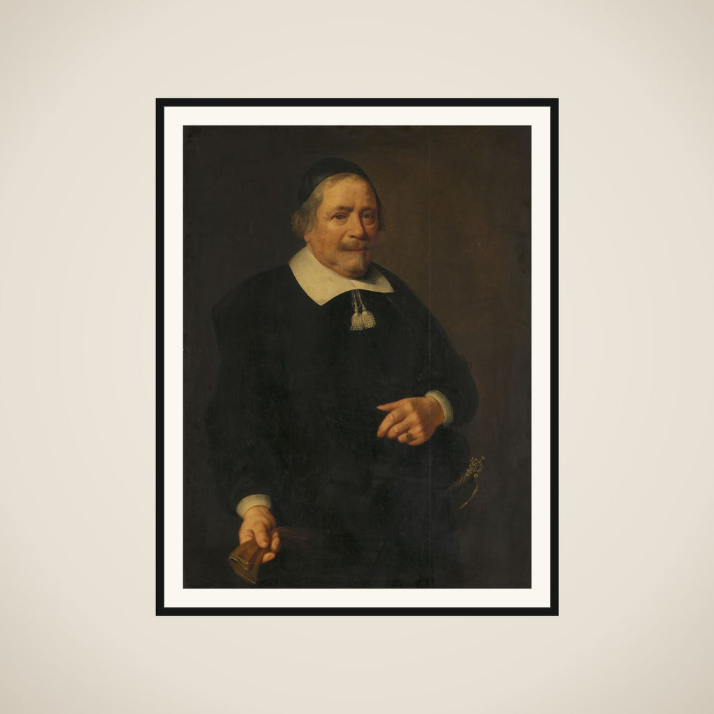 Portrait of a Man, presumably Willem van Velden, Secretary to Hugo de Groot framed