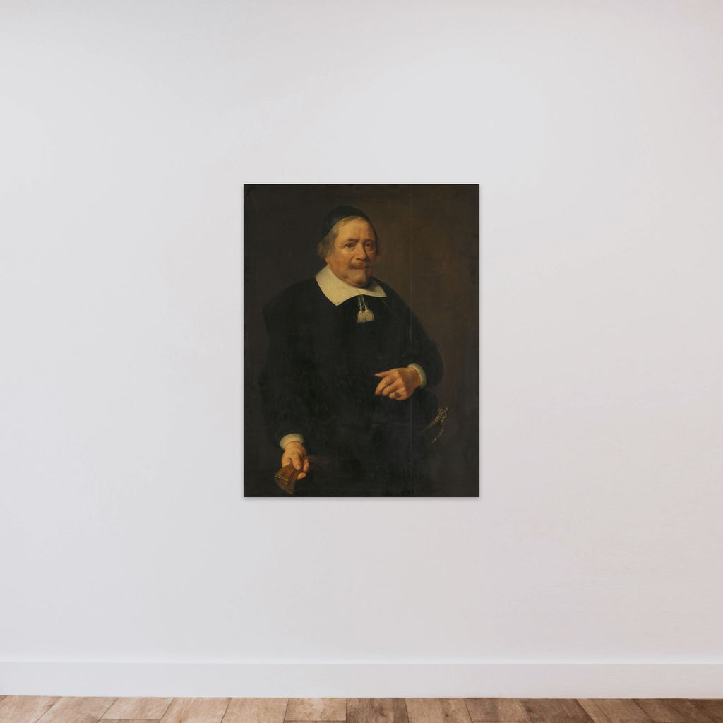 Portrait of a Man, presumably Willem van Velden, Secretary to Hugo de Groot unframed — shown to scale