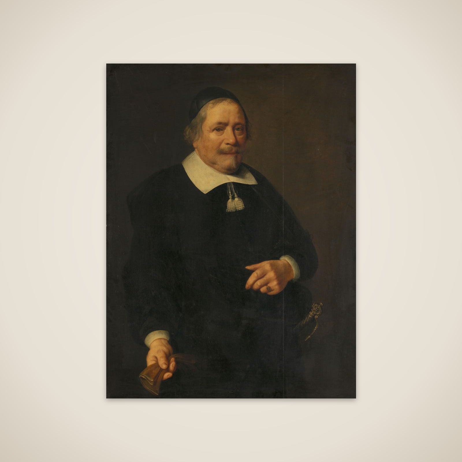 Portrait of a Man, presumably Willem van Velden, Secretary to Hugo de Groot unframed print