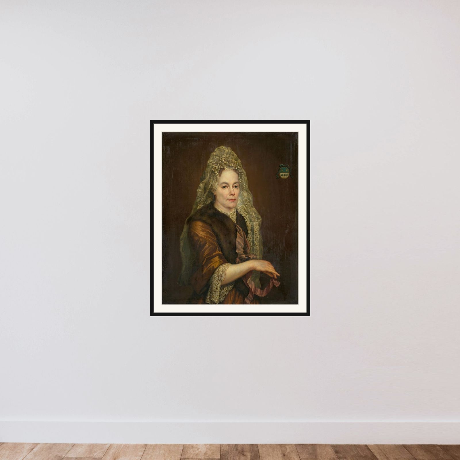 Portrait of Petronella Kettingh (1632-1707), Wife of Diederik van Hogendorp framed — shown to scale