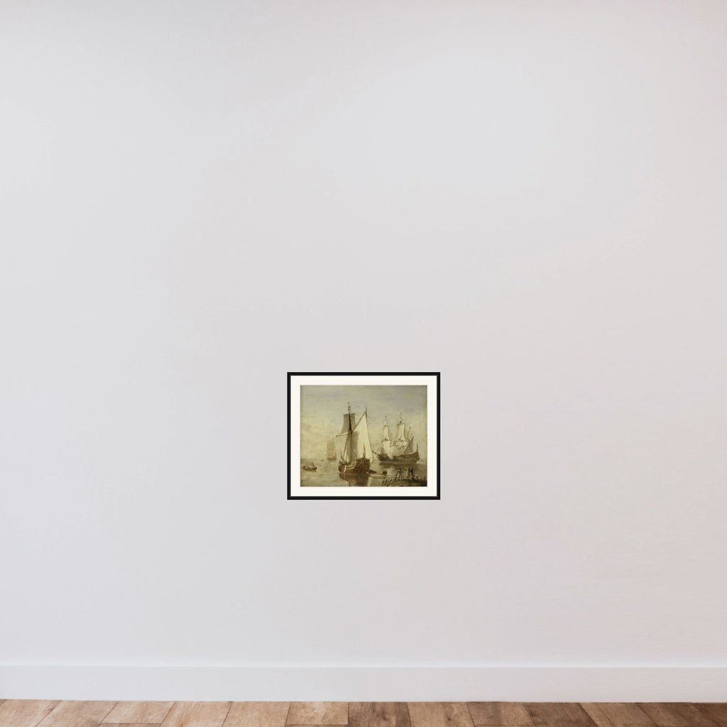 Speeljacht (Pleasure Yacht) and Warship framed — shown to scale