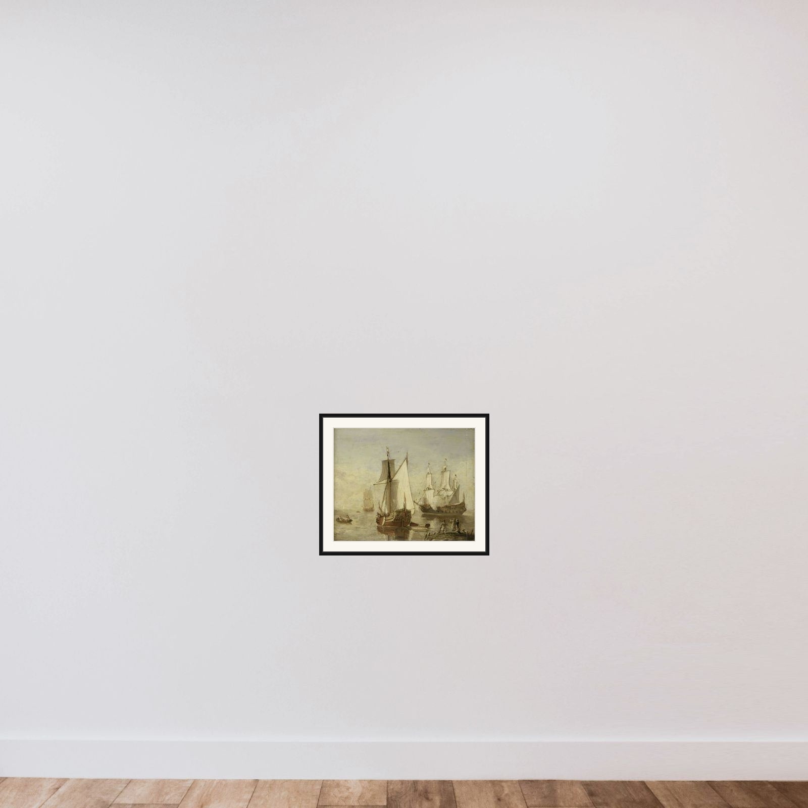 Speeljacht (Pleasure Yacht) and Warship framed — shown to scale