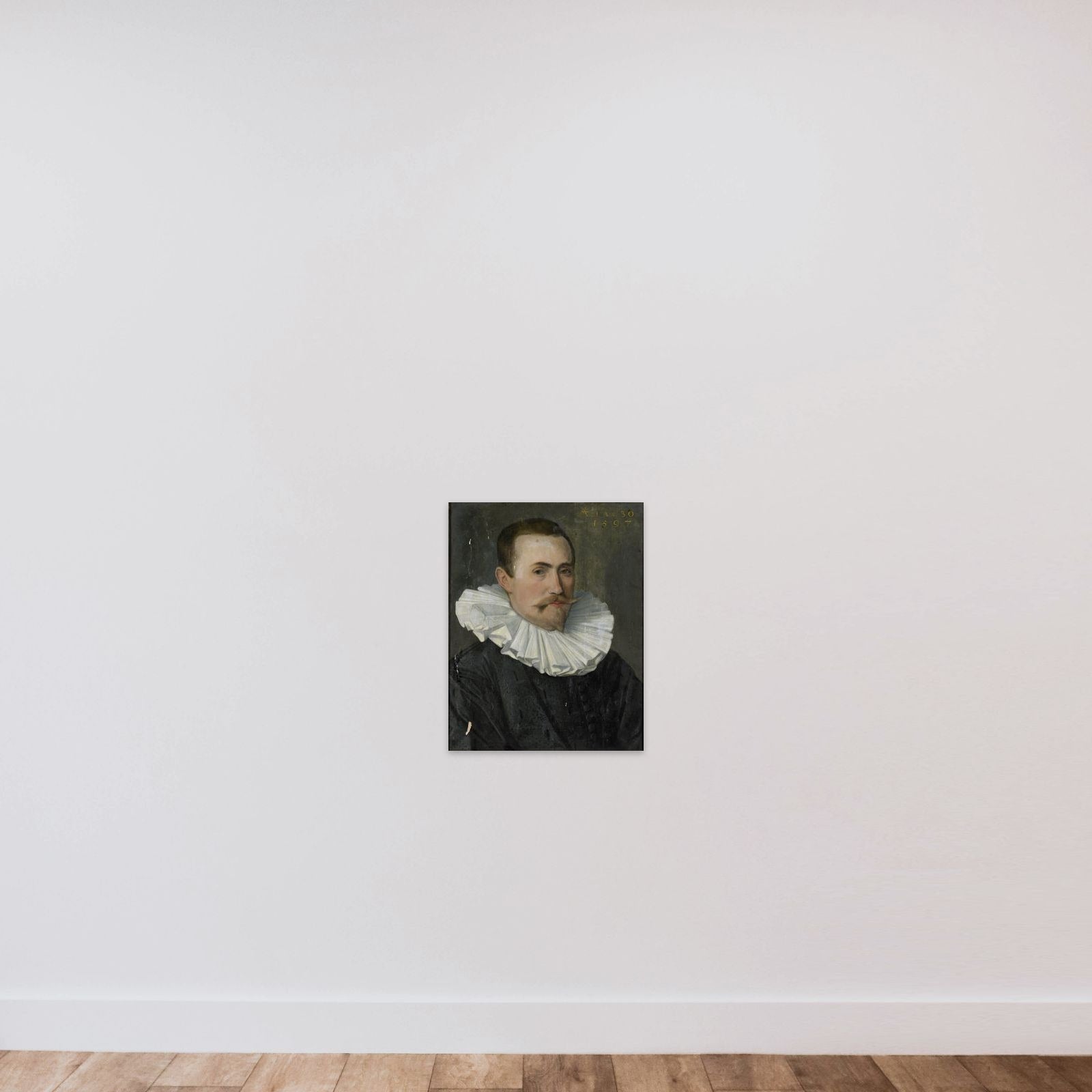 Portrait of a Man unframed — shown to scale