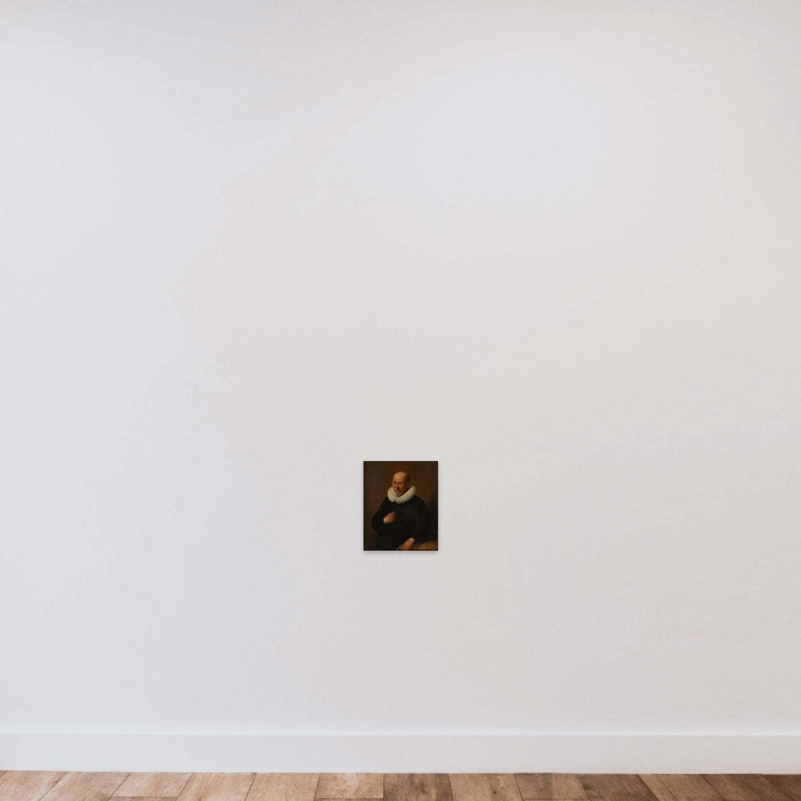 Portrait of a Man unframed — shown to scale