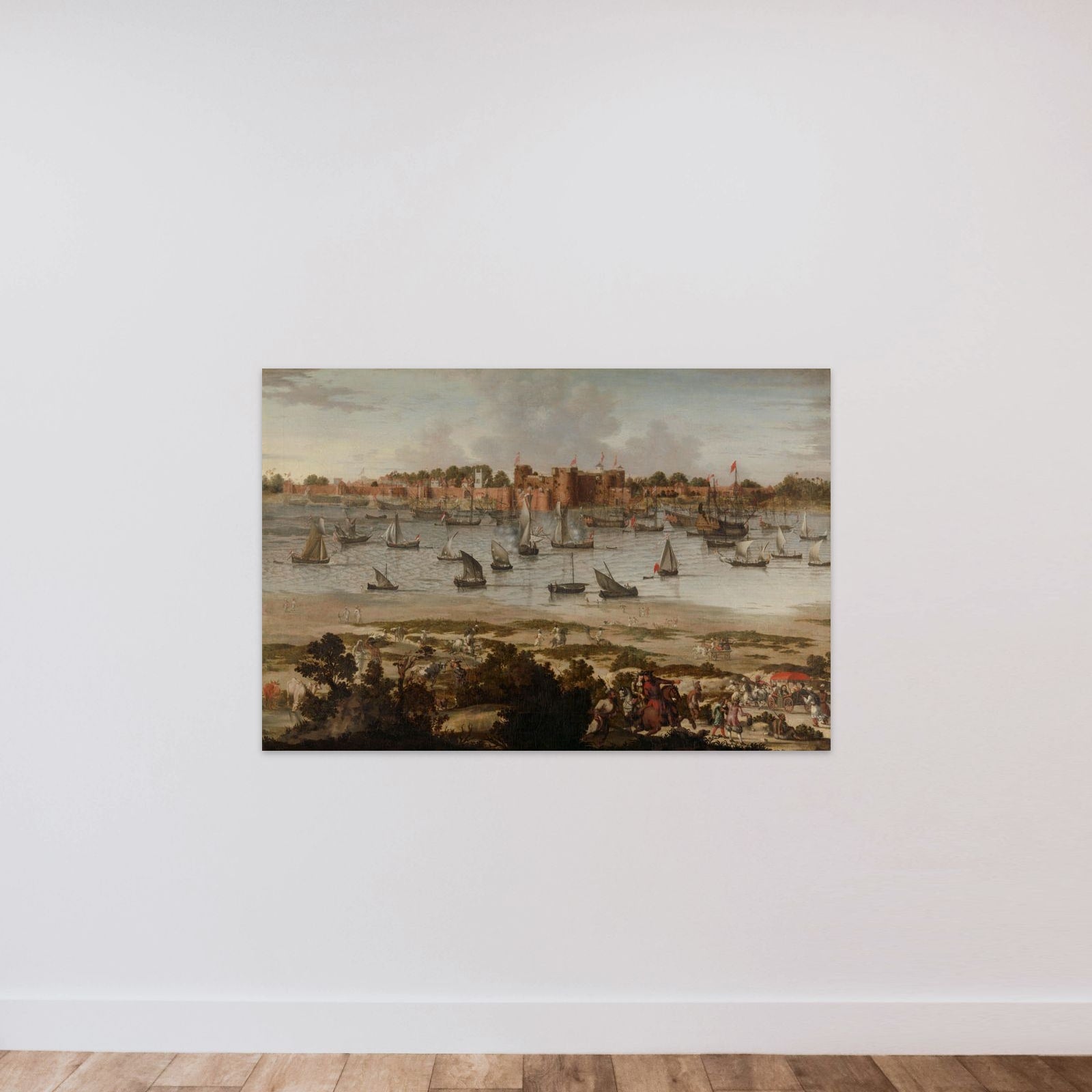 View of the Harbor of Sūrat (Gujarāt) unframed — shown to scale
