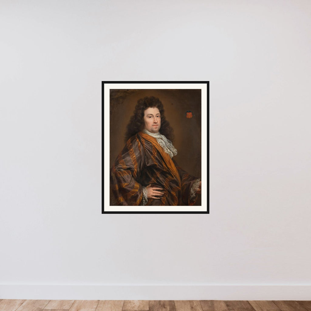 Portrait of François Leydecker (1650-1718). Delegate to the Court of Audit for Zeeland framed — shown to scale