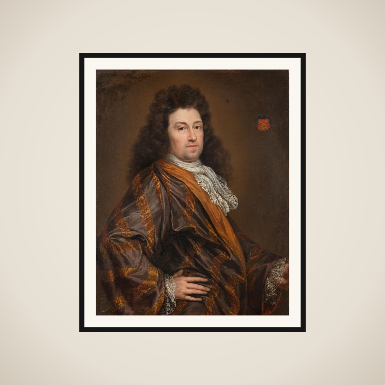 Portrait of François Leydecker (1650-1718). Delegate to the Court of Audit for Zeeland framed