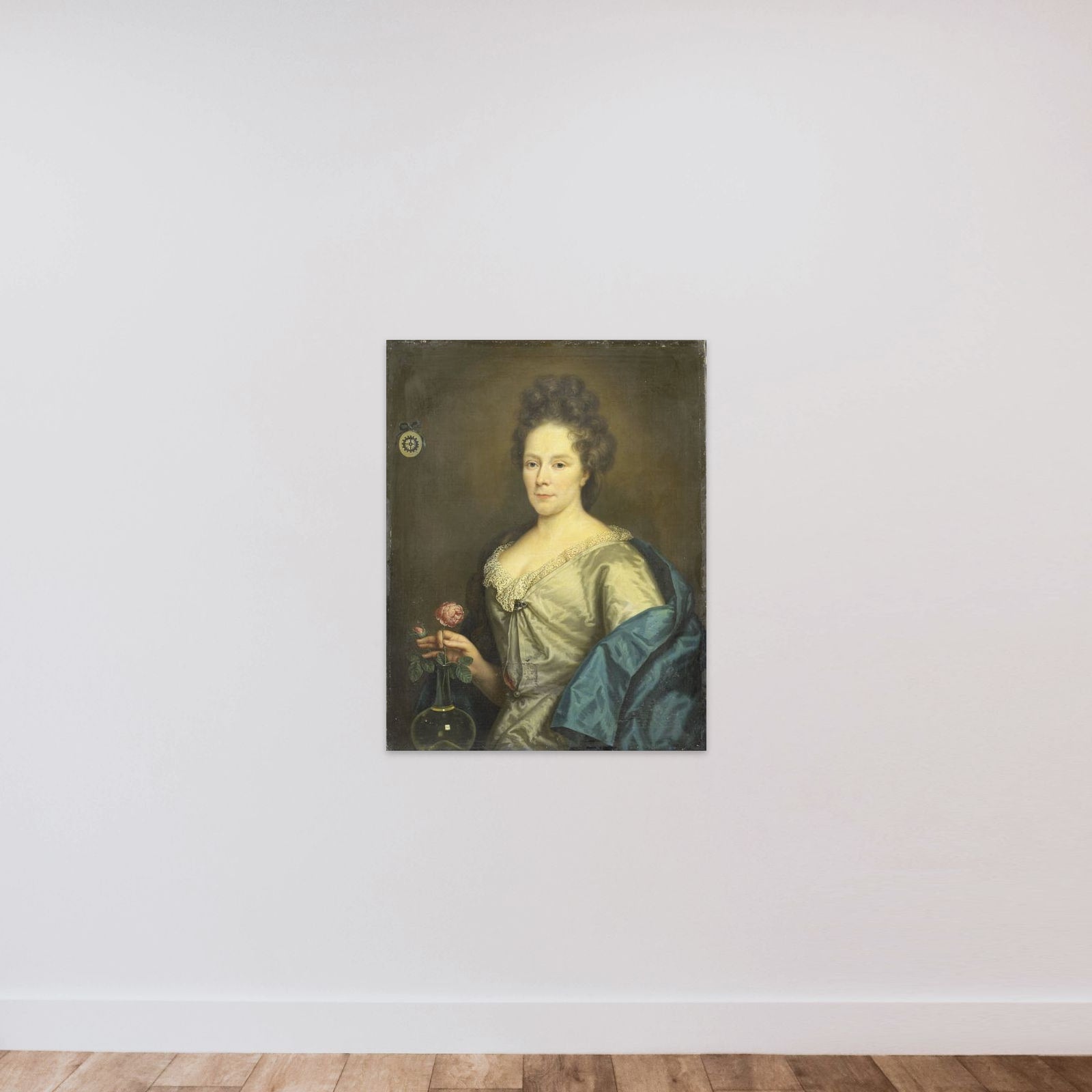 Portrait of Anna Maria van Hogendorp (1655-1727). Second Wife of François Leydecker unframed — shown to scale