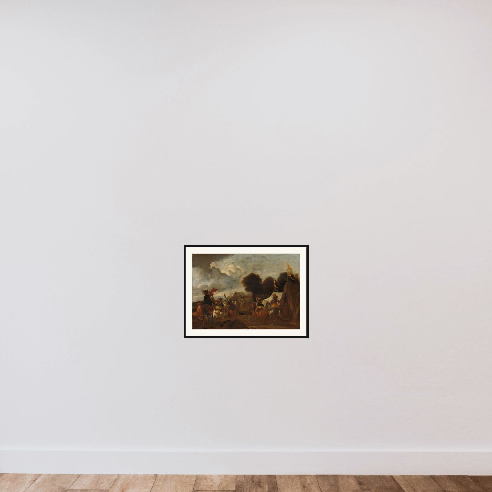 Army Camp framed — shown to scale