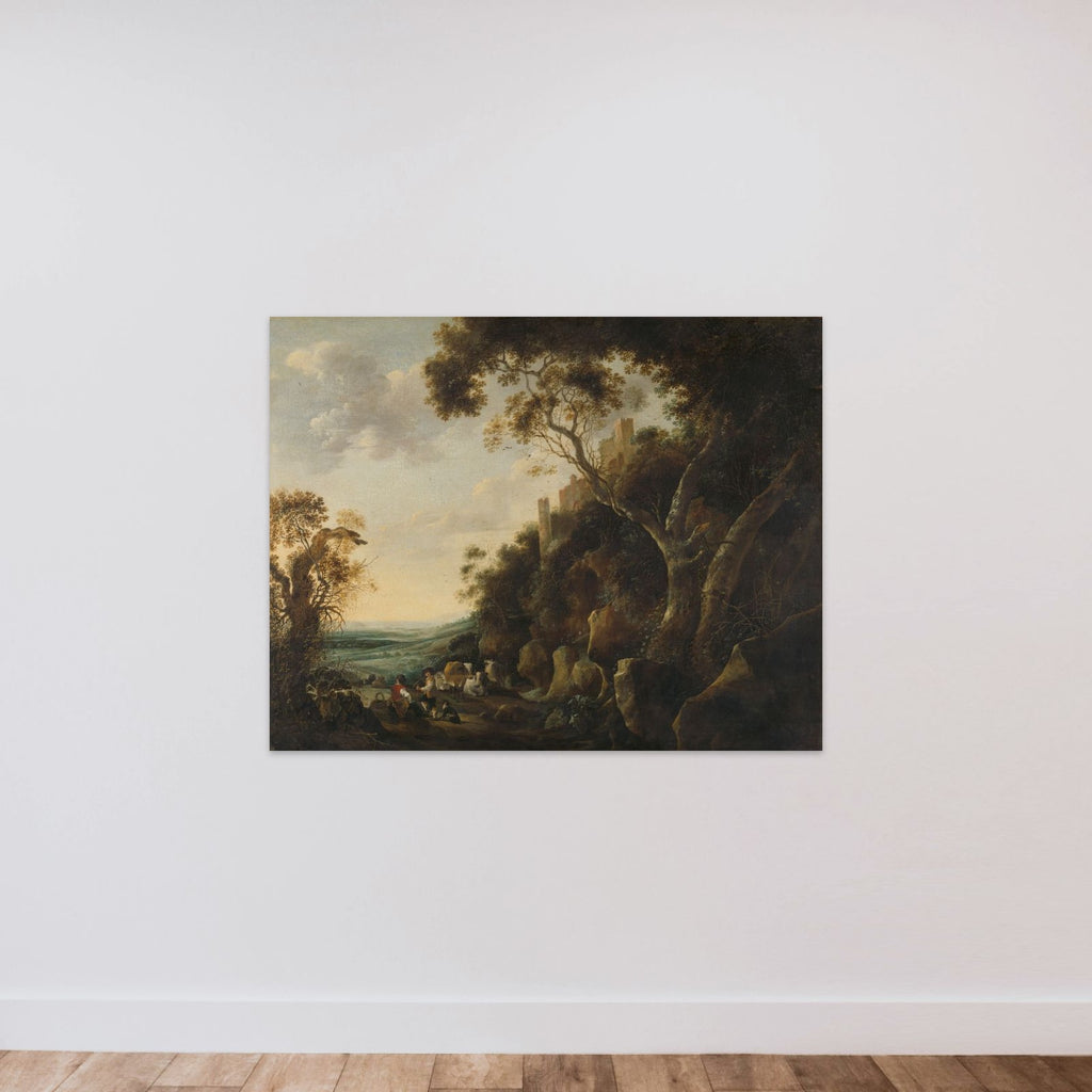 Landscape with Herdsmen unframed — shown to scale