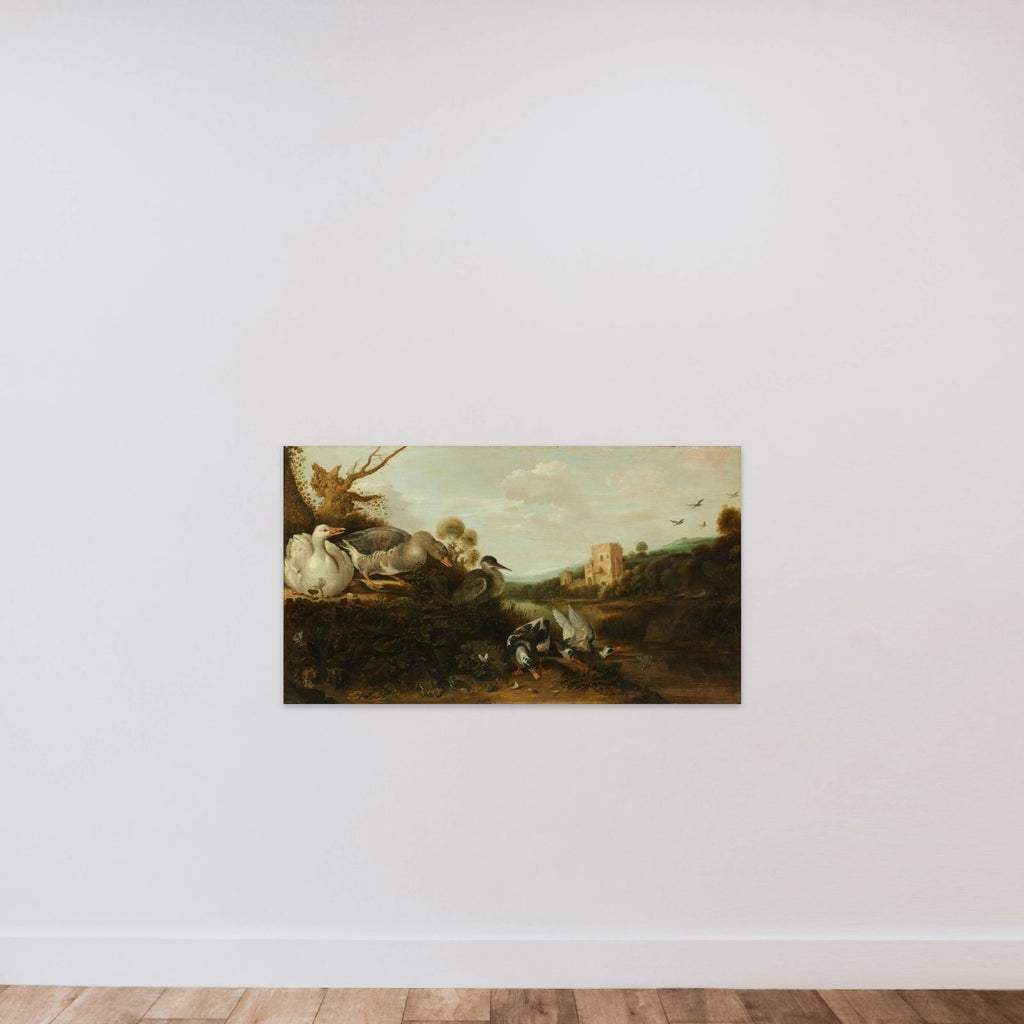 Waterfowl unframed — shown to scale