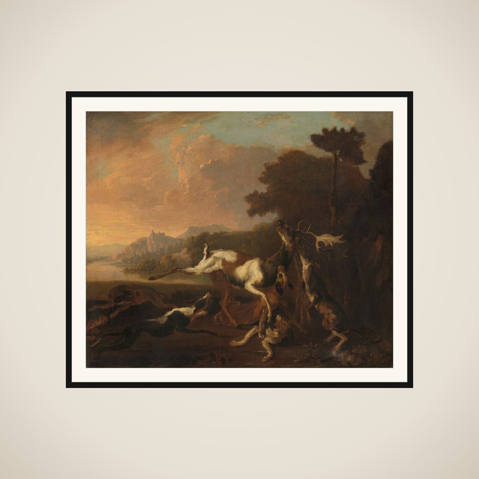 The Deer Hunt framed