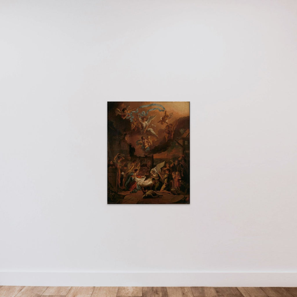 The Adoration of the Shepherds unframed — shown to scale