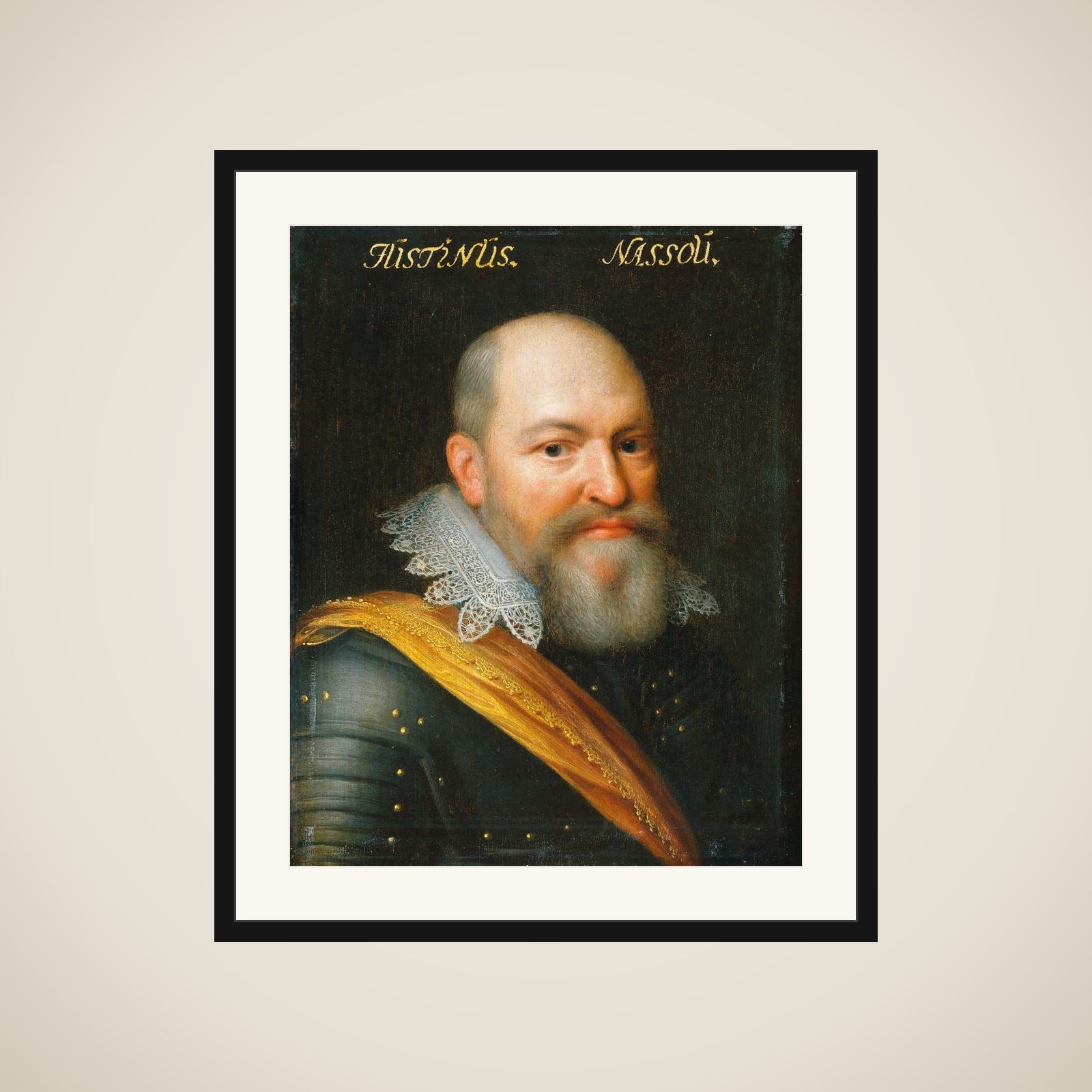 Portrait of Justinus of Nassau (1559-1631) framed