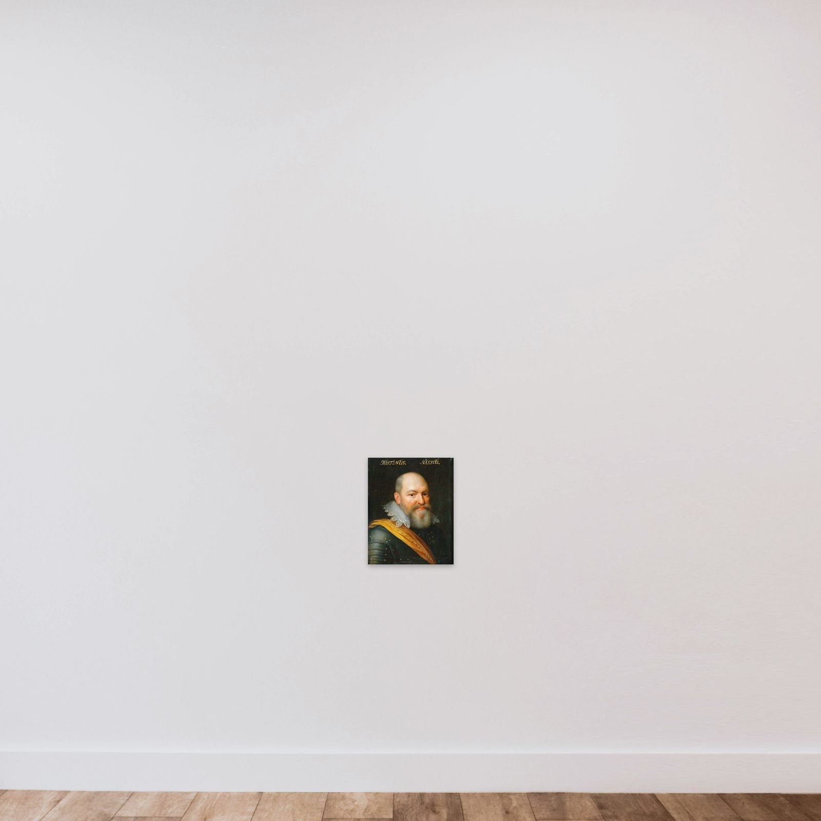 Portrait of Justinus of Nassau (1559-1631) unframed — shown to scale