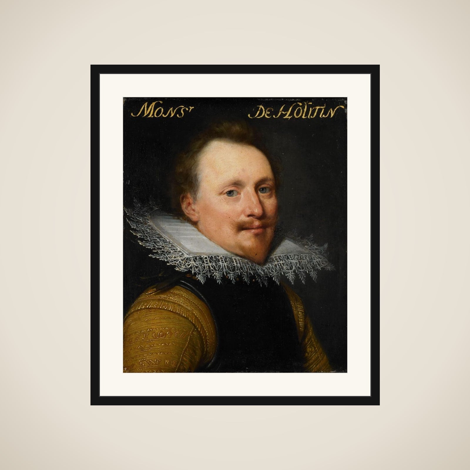 Portrait of Willem de Zoete de Laeke (?-1637), Lord of Hautain framed