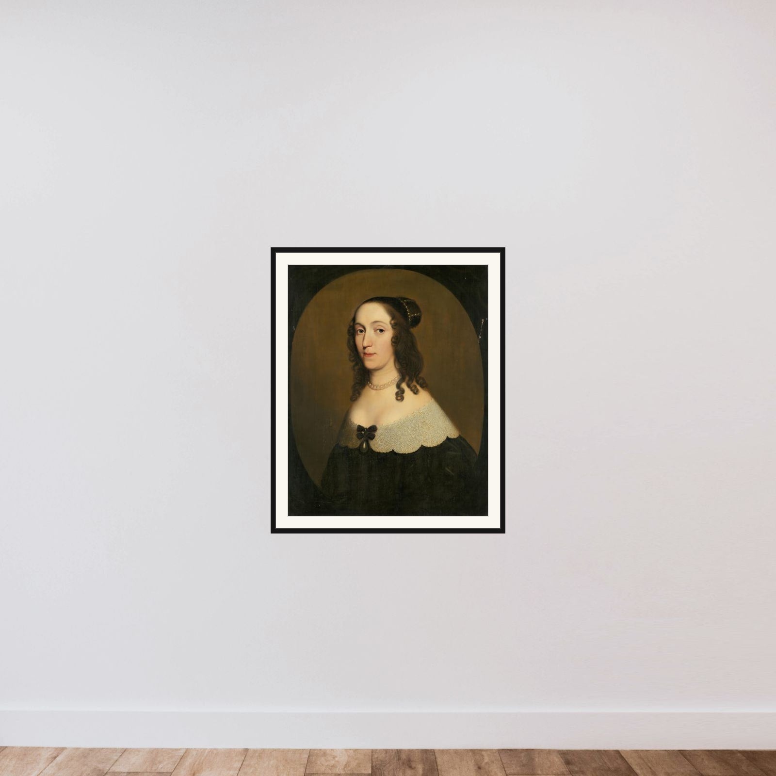 Portrait of Louise Christina (1606-69), Countess of Solms-Braunfels, 2nd Wife of Johan Wolfert van Brederode framed — shown to scale