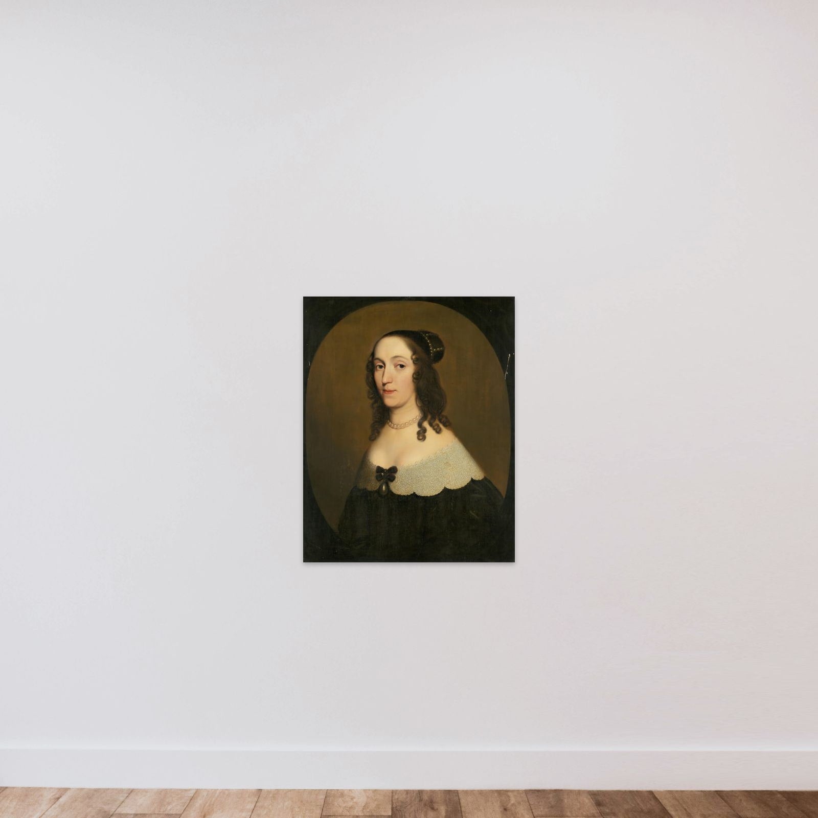 Portrait of Louise Christina (1606-69), Countess of Solms-Braunfels, 2nd Wife of Johan Wolfert van Brederode unframed — shown to scale