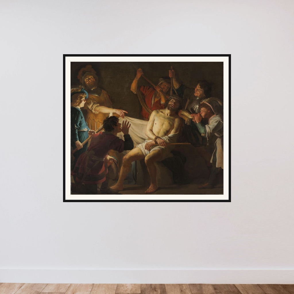 Christ Crowned with Thorns framed — shown to scale