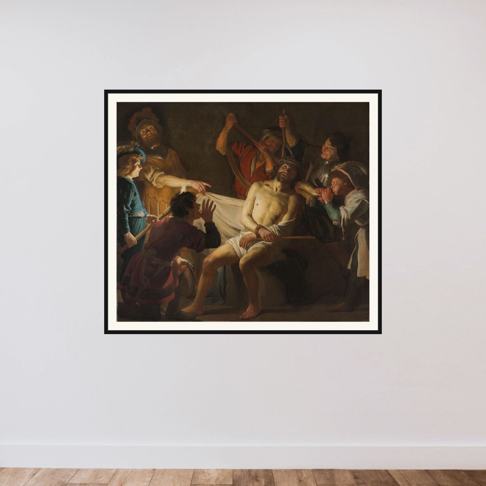 Christ Crowned with Thorns framed — shown to scale