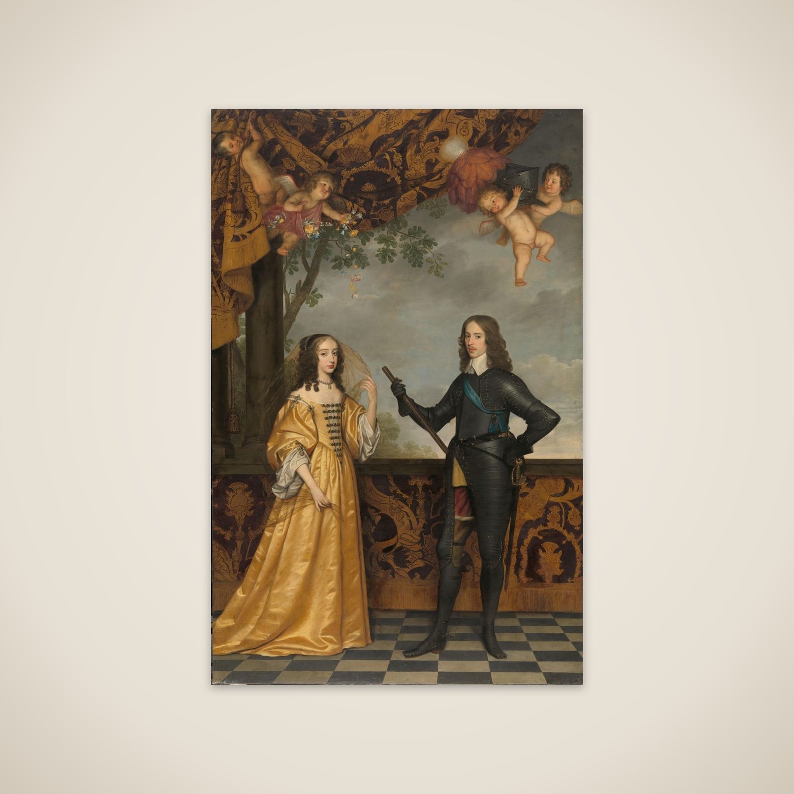 Portrait of Willem II (1626-1650), Prince of Orange, and his Wife Mary Stuart (1631-1660) unframed print