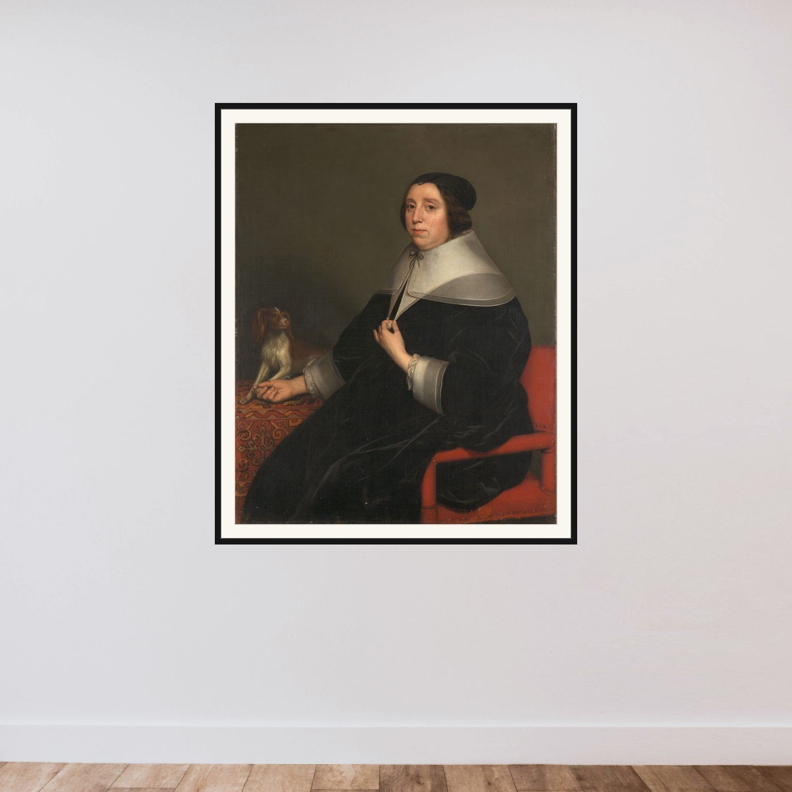 Sophia Coopmans, Wife of Gerard van Honthorst framed — shown to scale