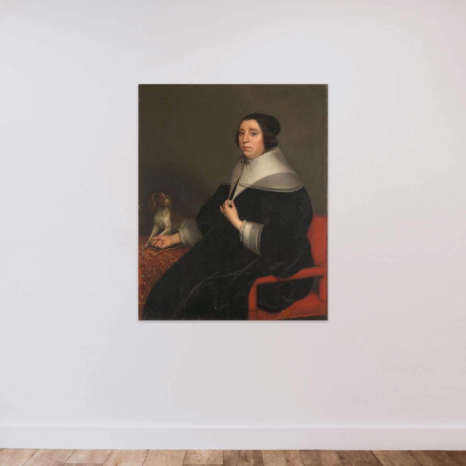 Sophia Coopmans, Wife of Gerard van Honthorst unframed — shown to scale