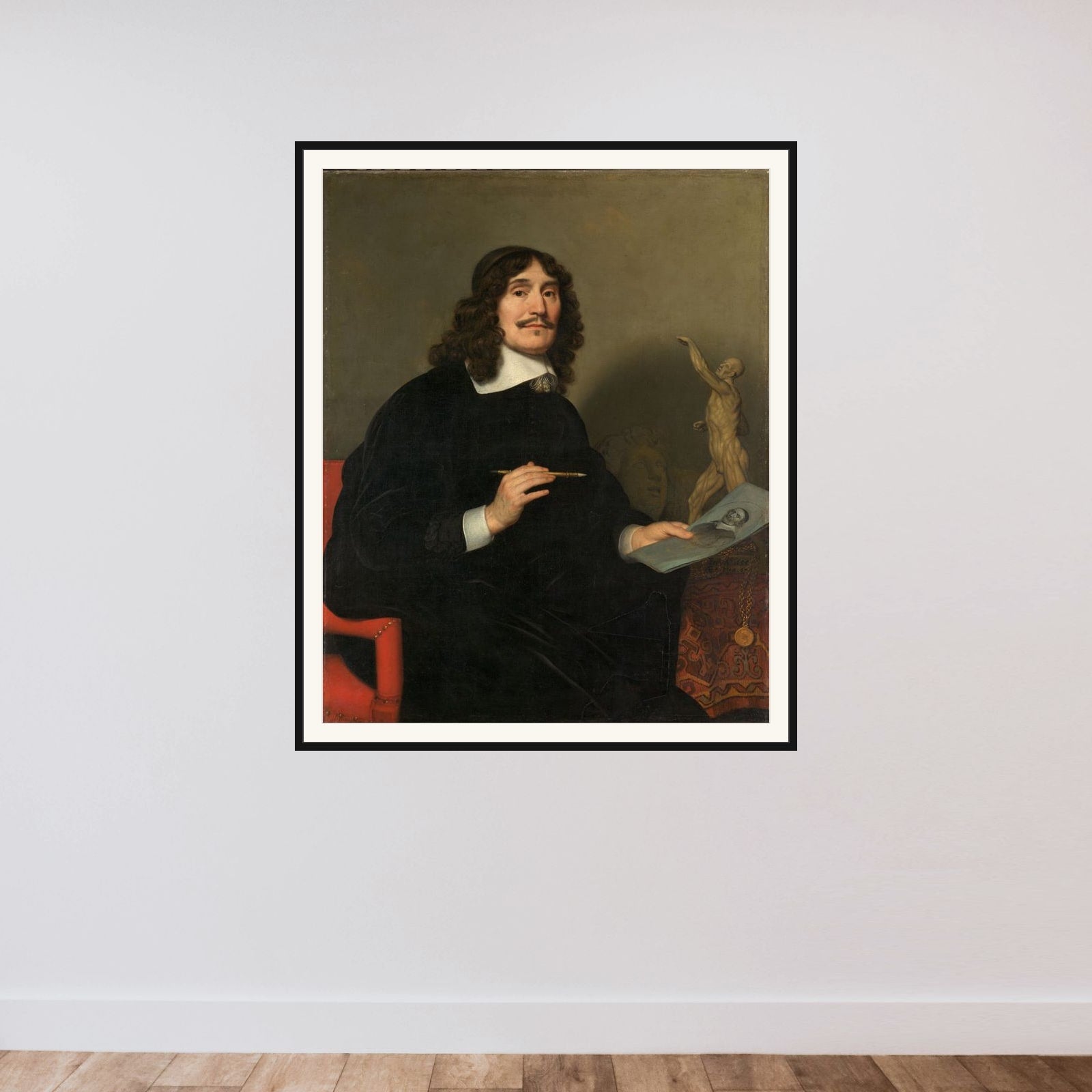 Portrait of an Artist framed — shown to scale