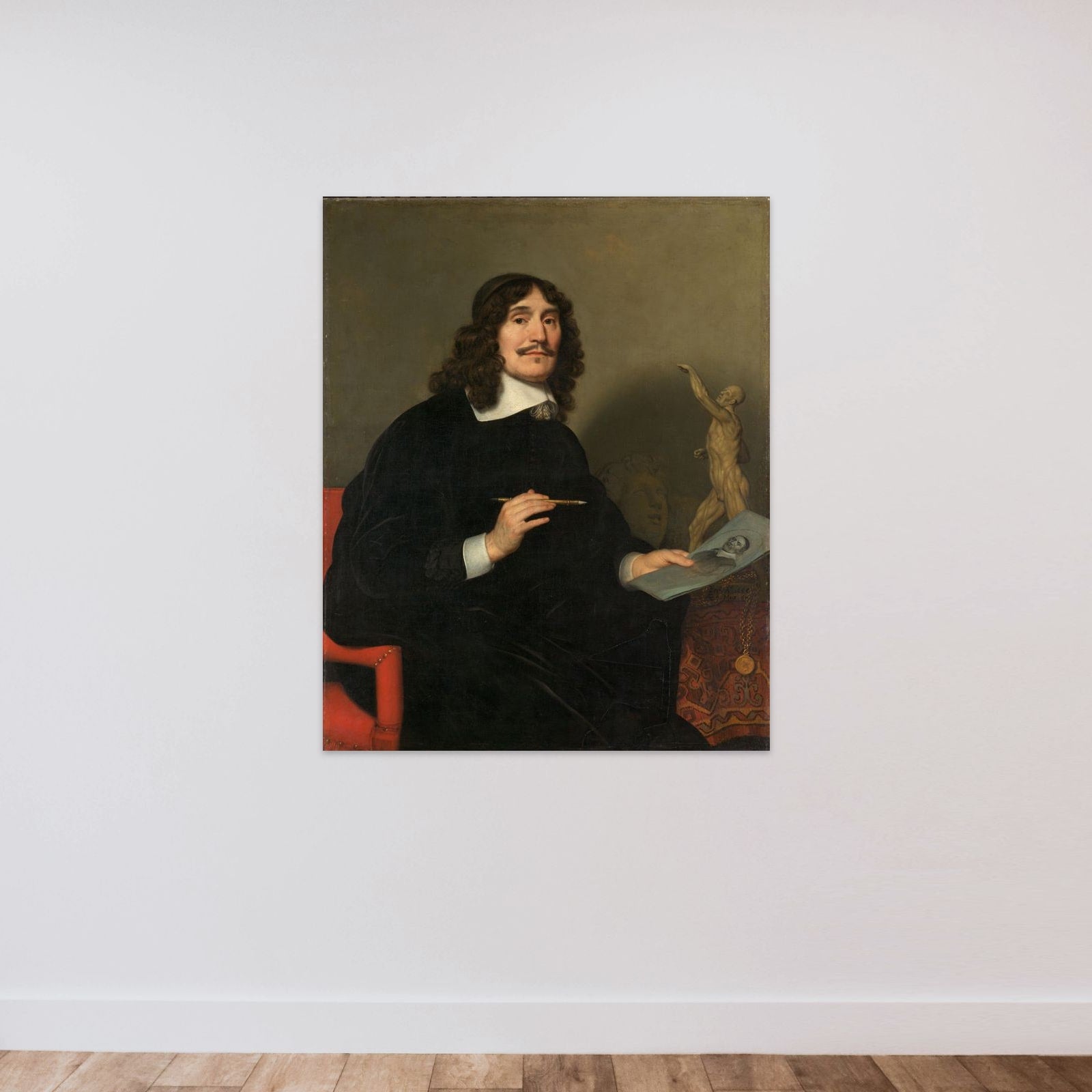 Portrait of an Artist unframed — shown to scale
