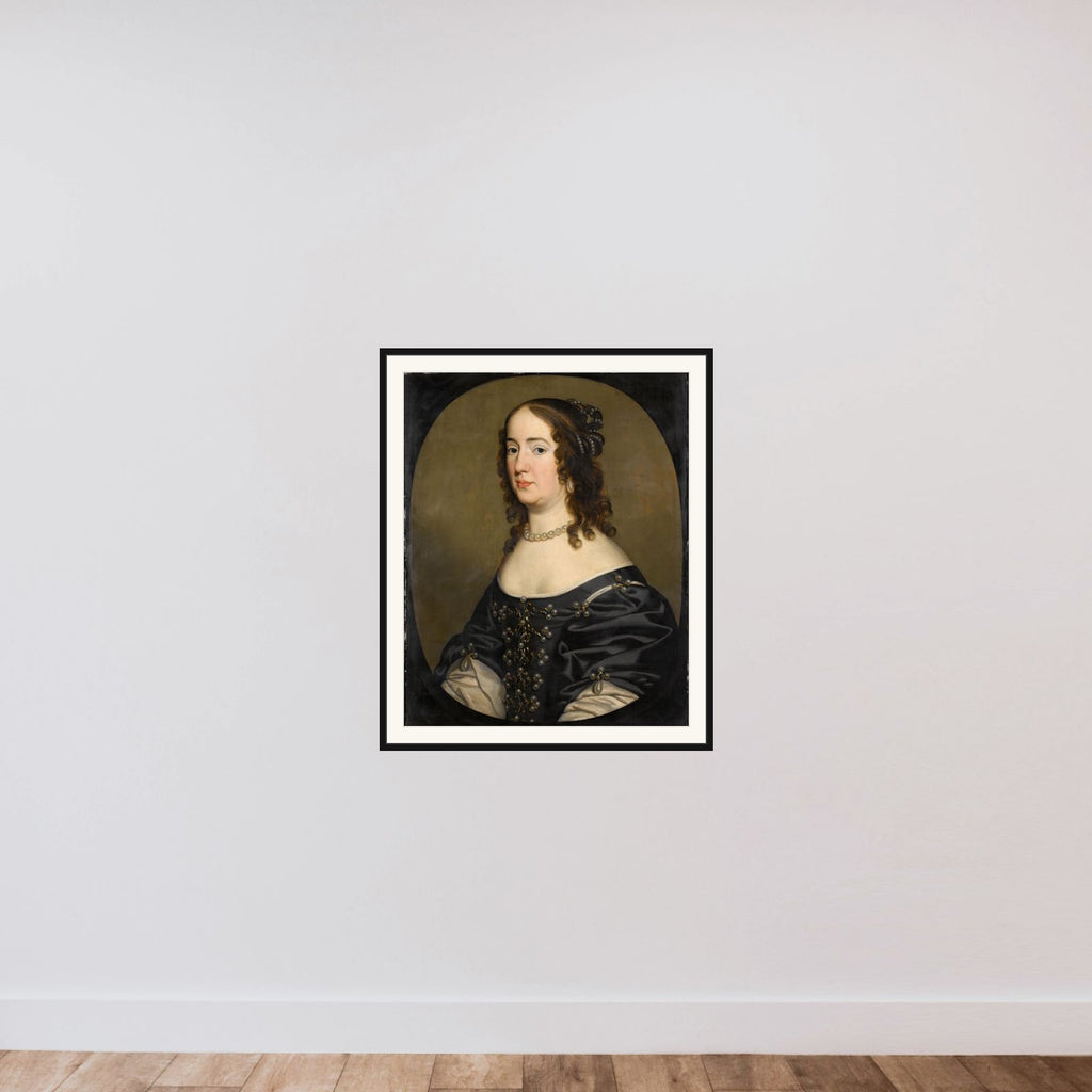 Portrait of Amalia van Solms (1602-75) framed — shown to scale