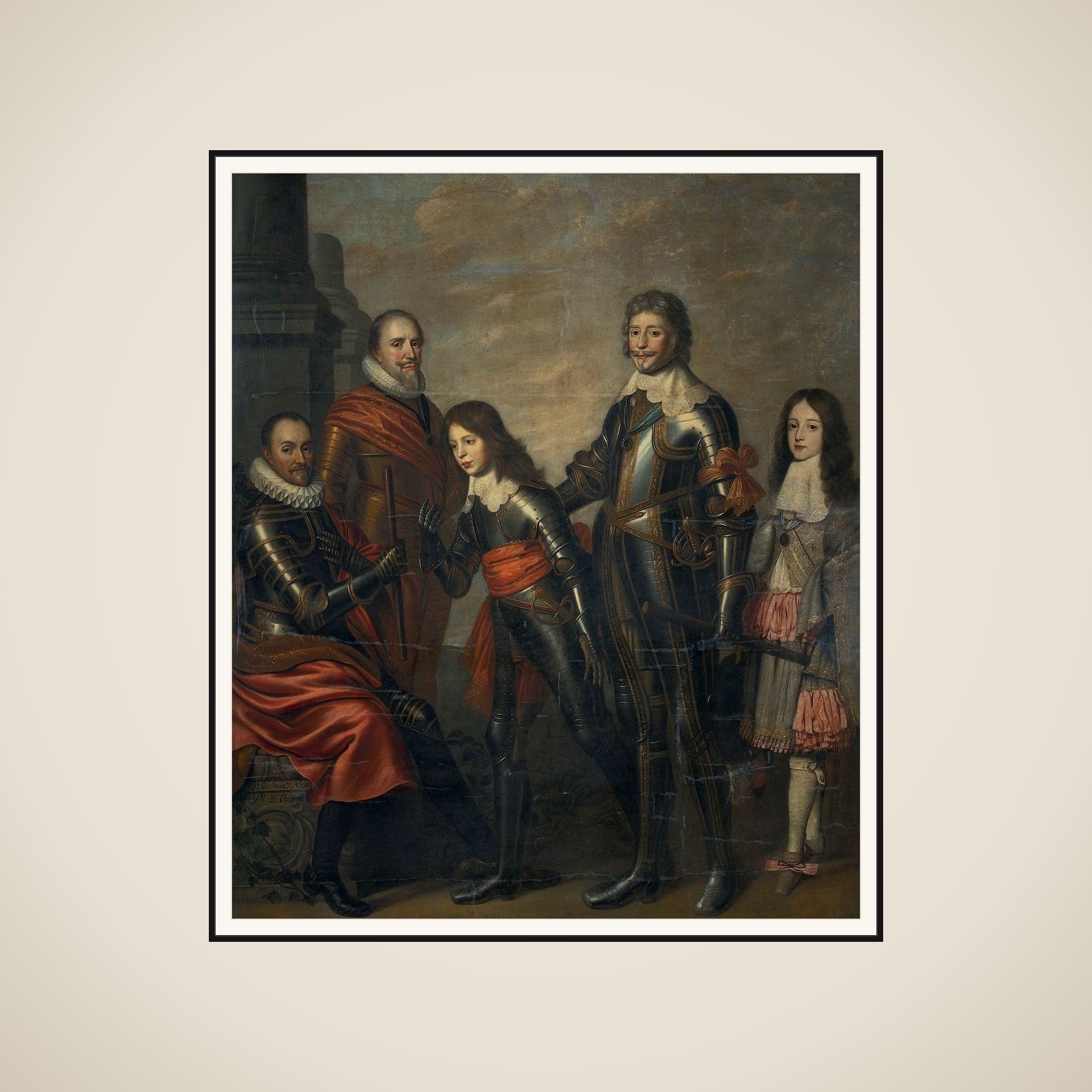 Four Generations of the Princes of Orange: William I, Maurice and Frederick Henry, William II and William III framed