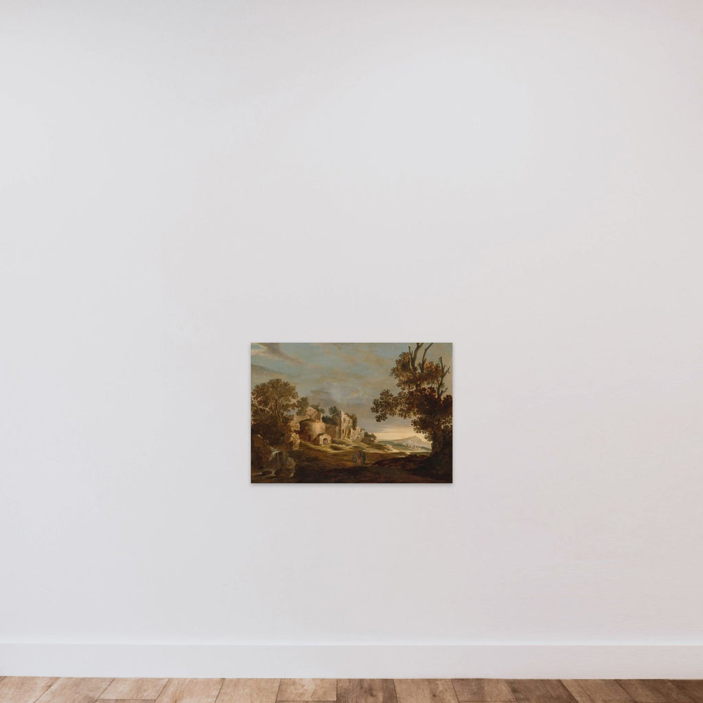 Landscape with Journey to Emmaus unframed — shown to scale